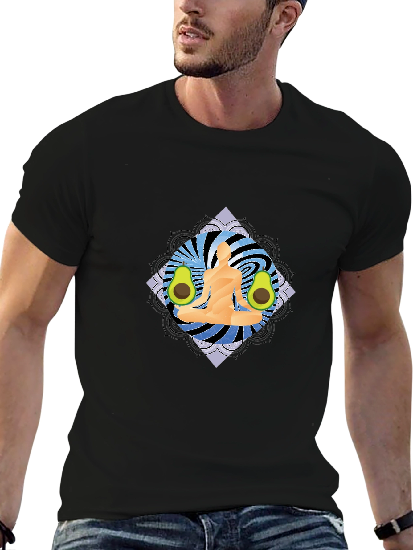 Yoga Avocado Black T-Shirt