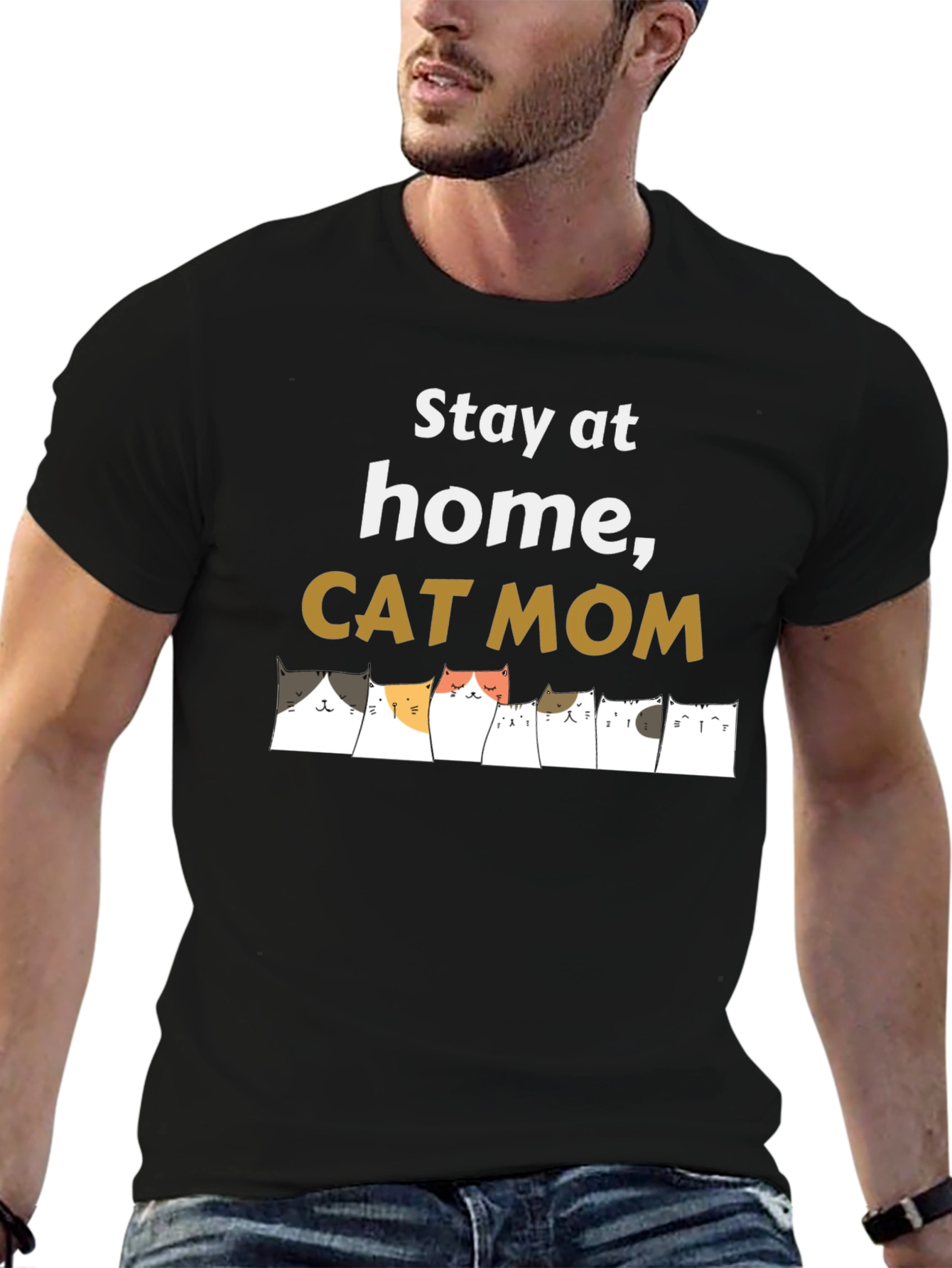 Stay Home Cat Mom T-Shirt
