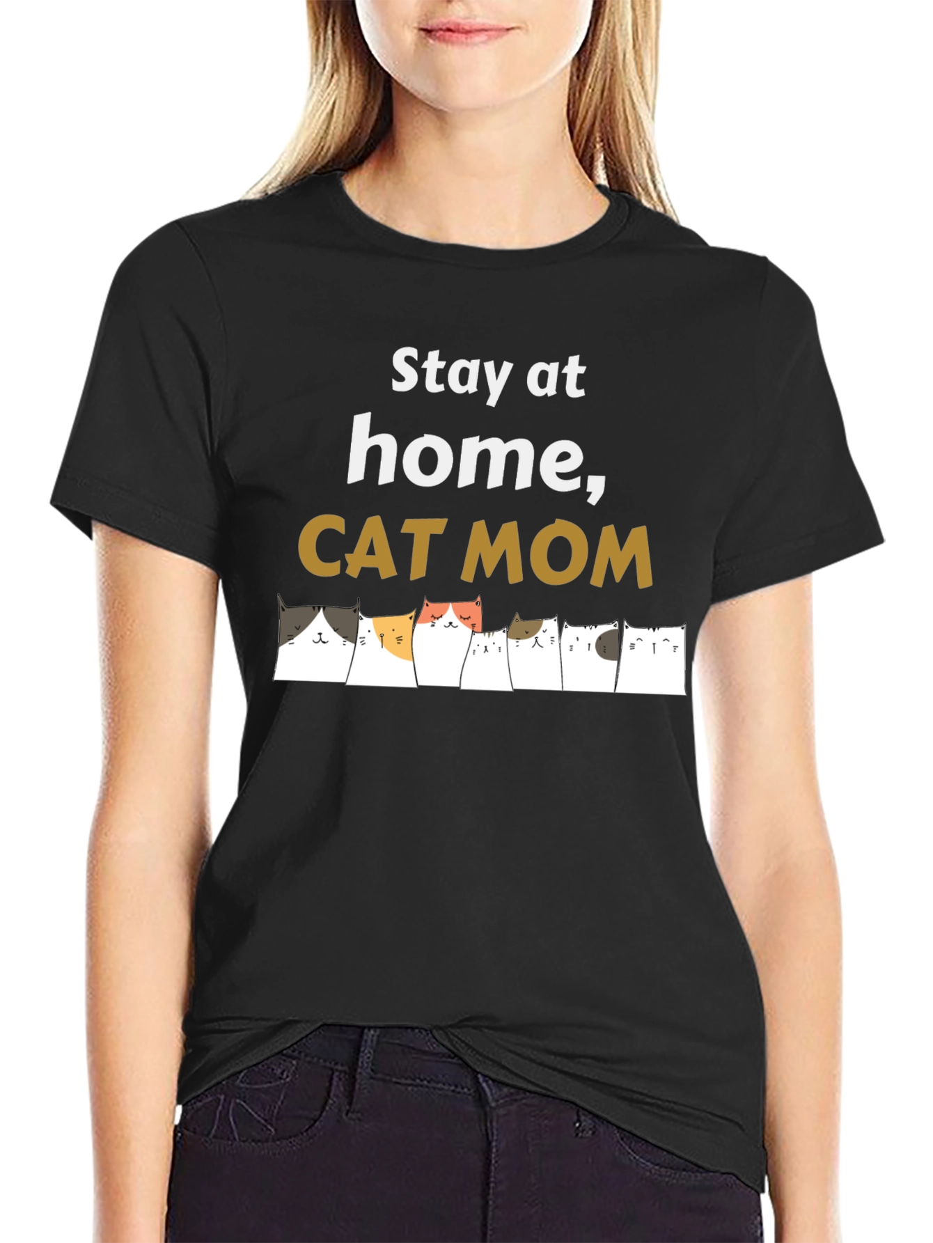 Stay Home Cat Mom T-Shirt