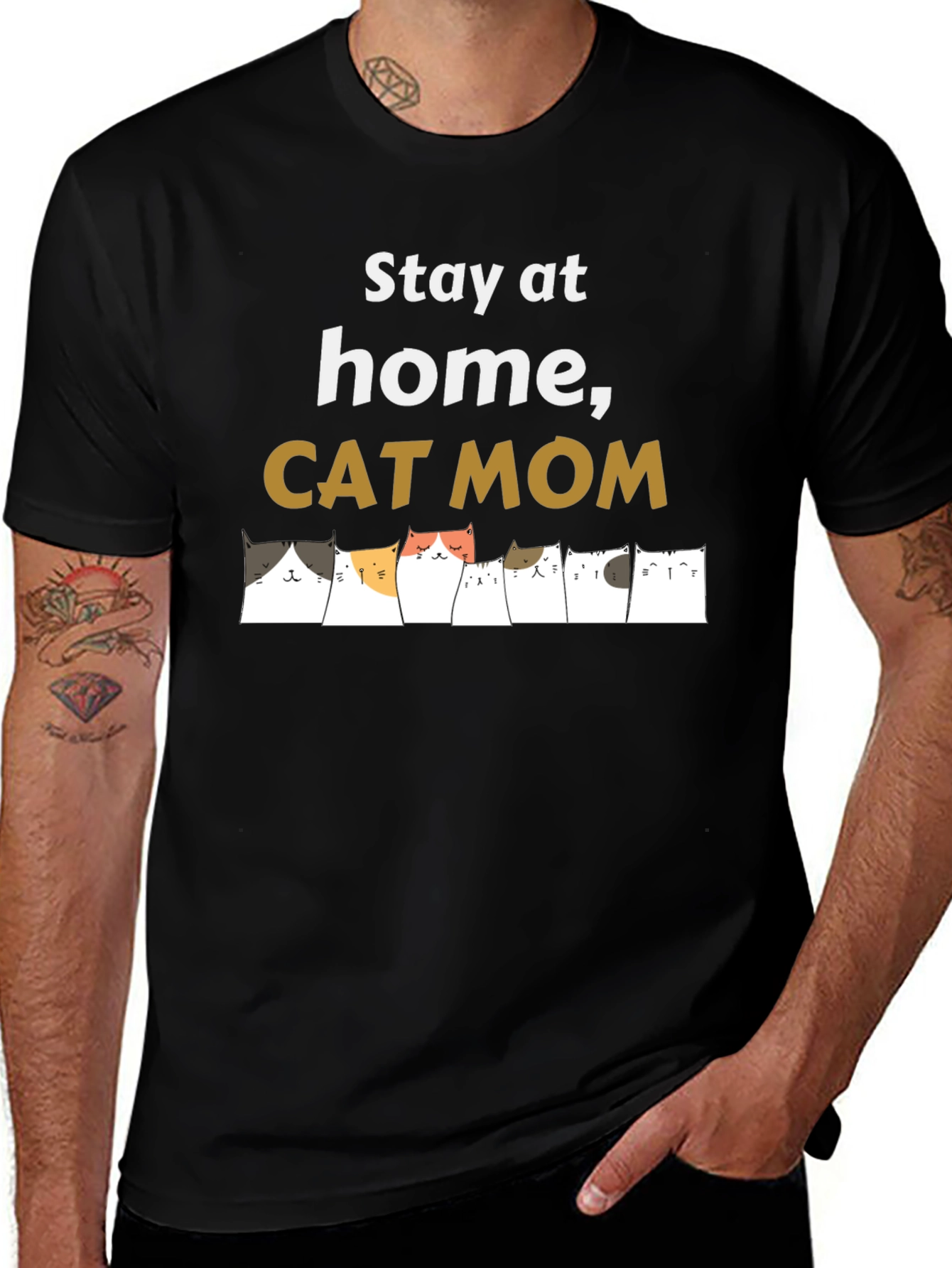 Stay Home Cat Mom T-Shirt