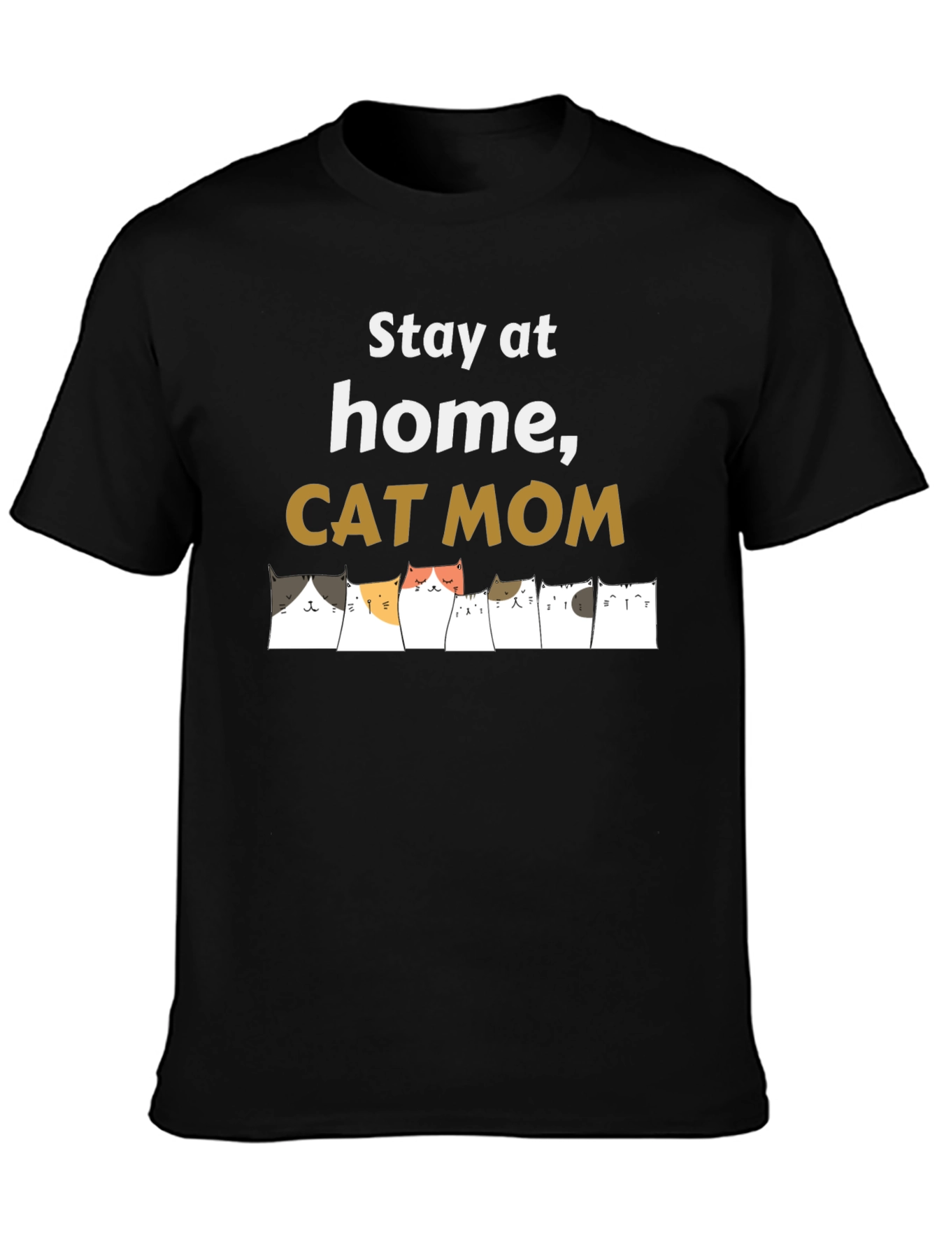 Stay Home Cat Mom T-Shirt