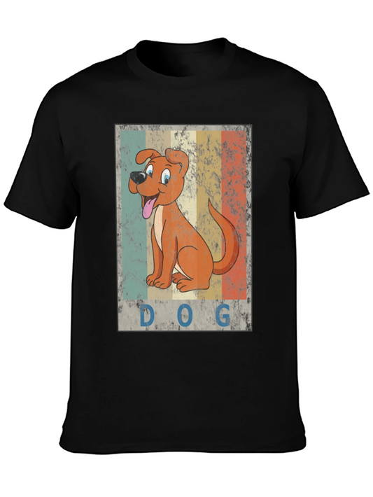 Retro Dog Graphic T-Shirt - Mens Black Tee