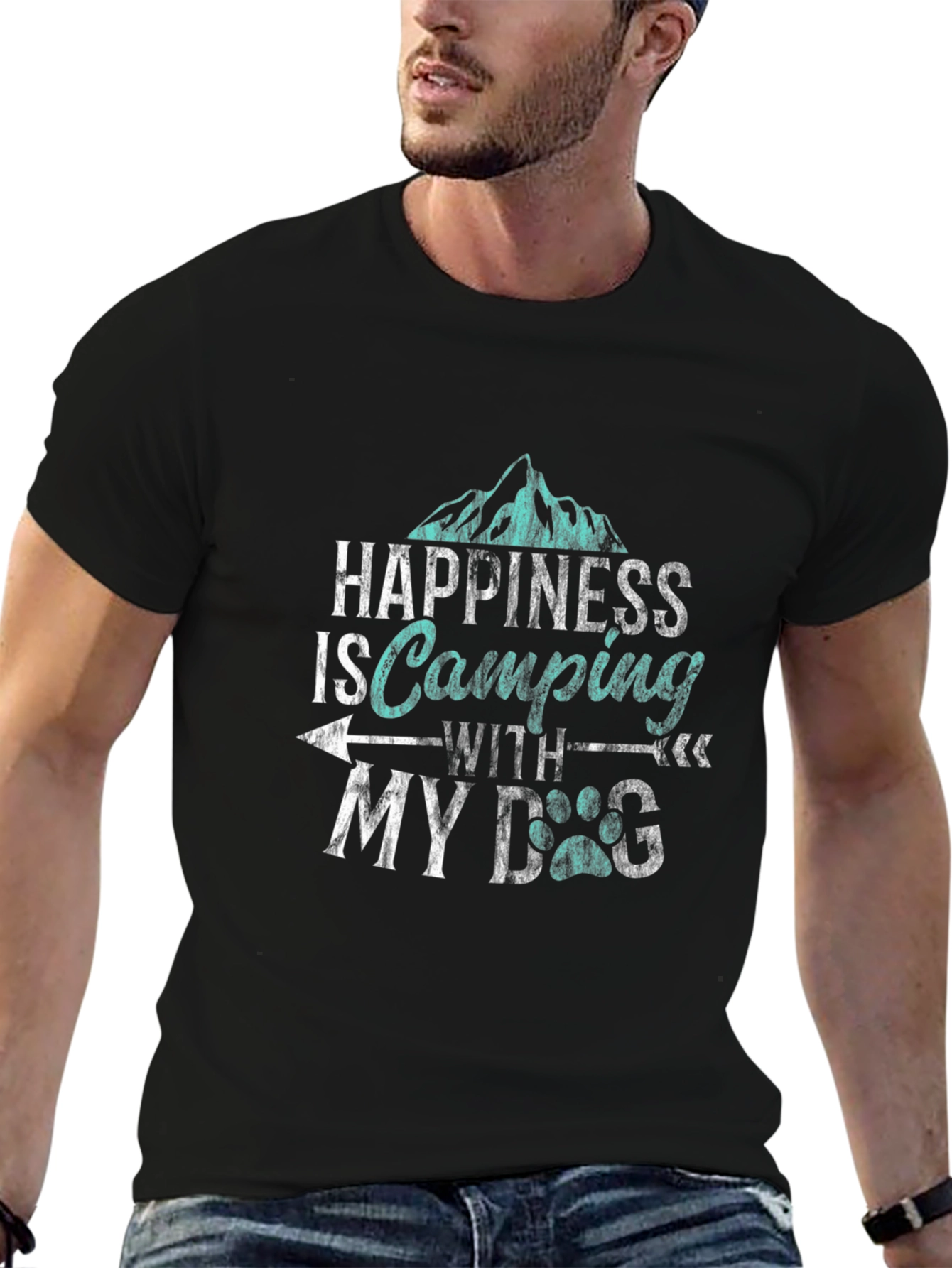 Happiness is Camping with My Dog T-Shirt