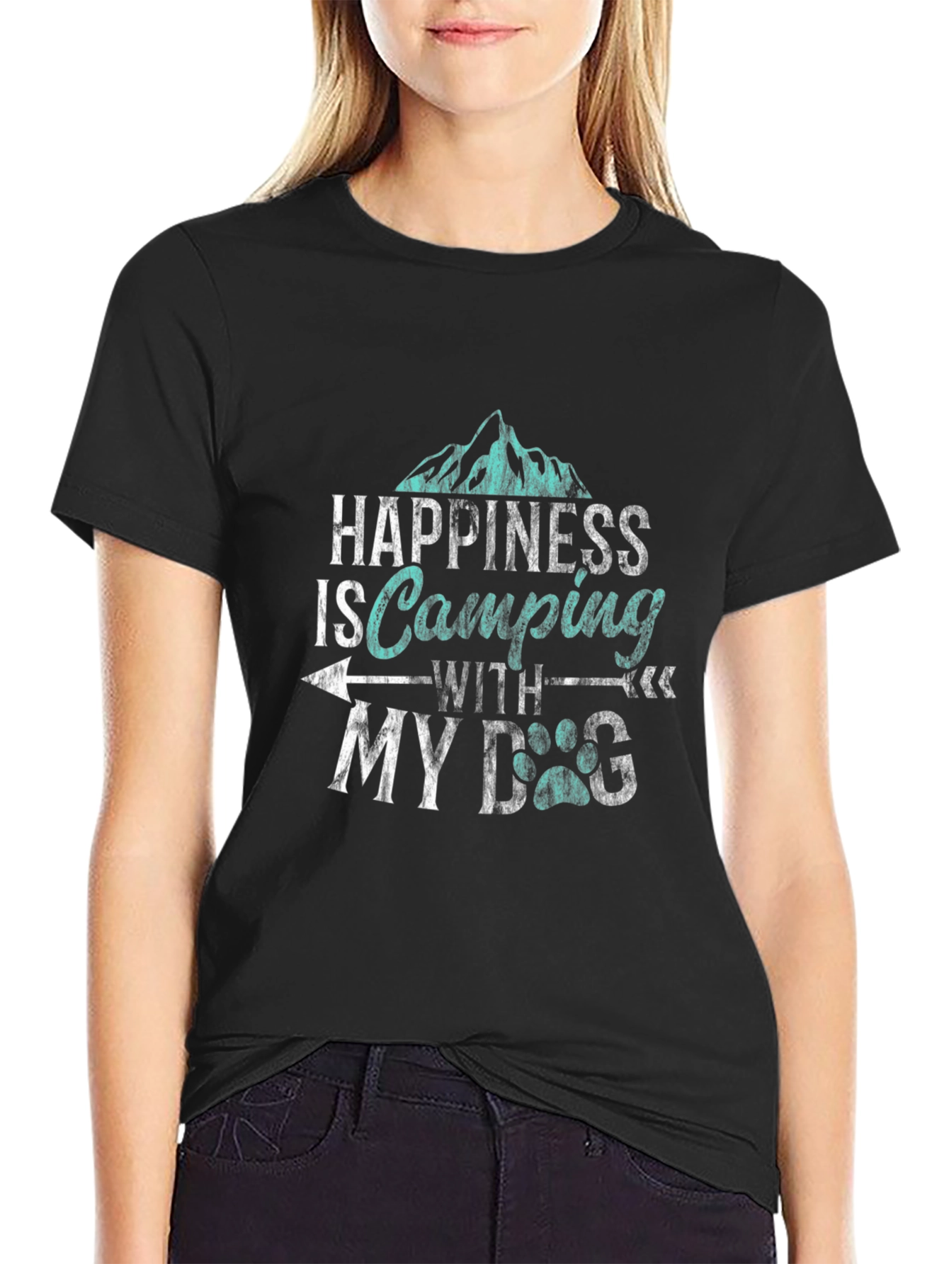 Happiness is Camping with My Dog T-Shirt