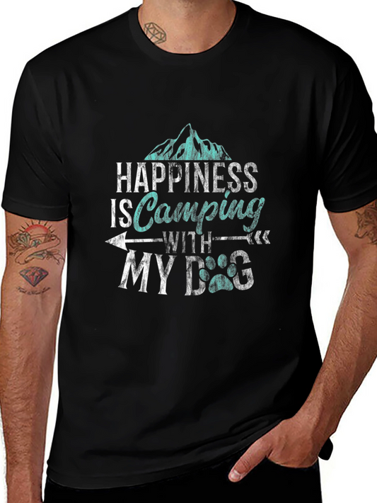 Happiness is Camping with My Dog T-Shirt