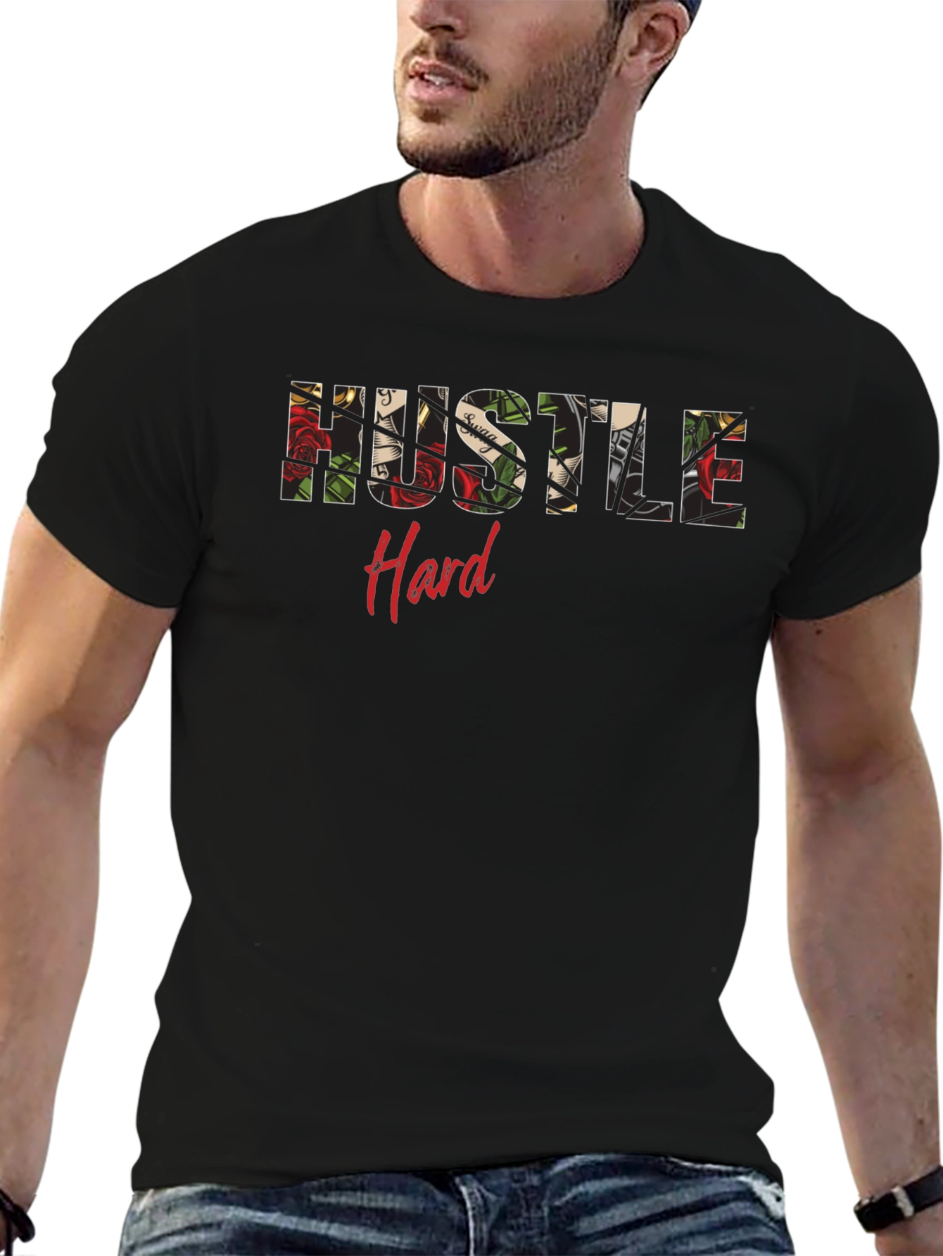 Hustle Hard Graphic Tee - Stylish & Motivational