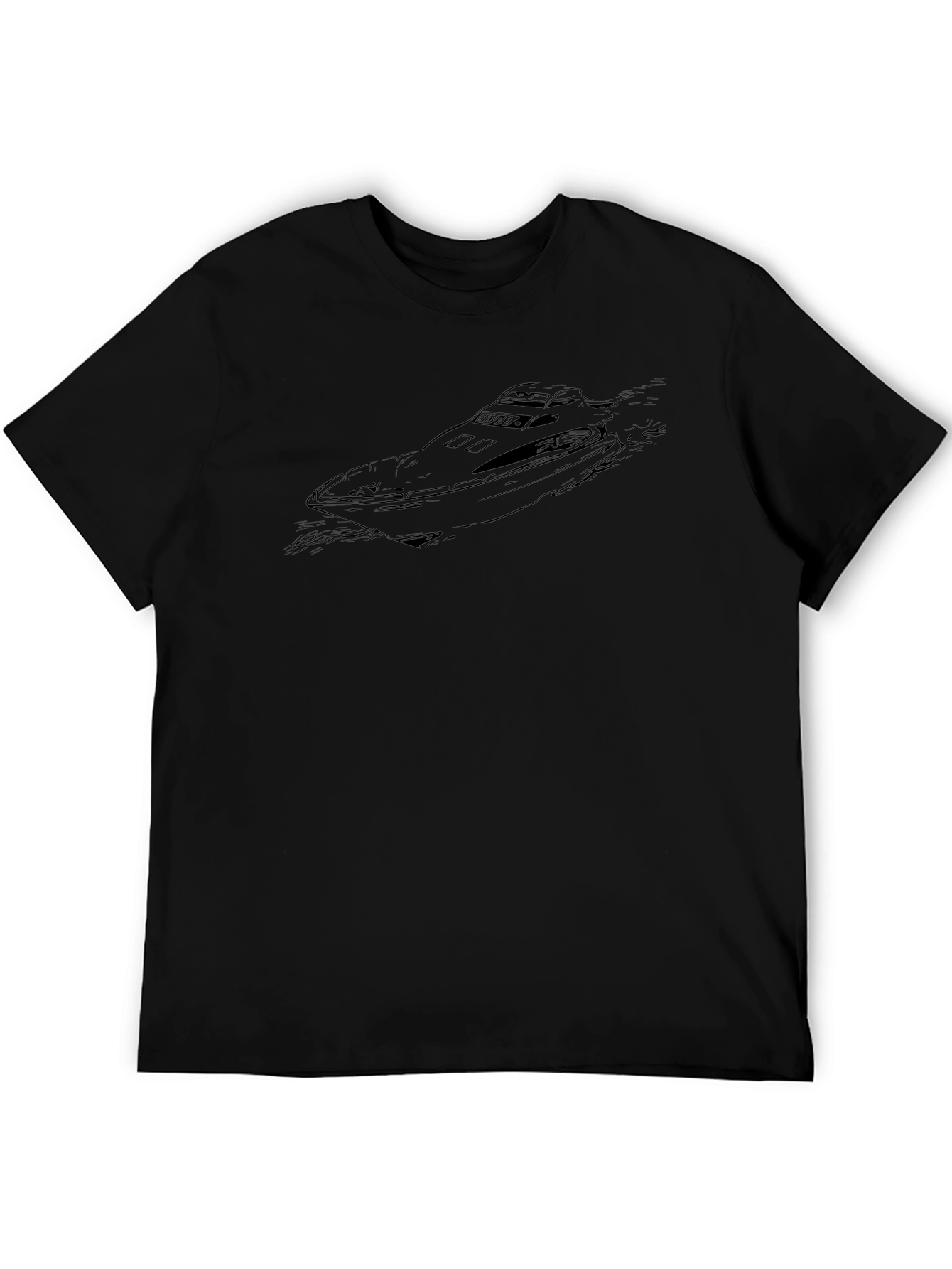 Speed Boat Graphic Tee - Black Cotton