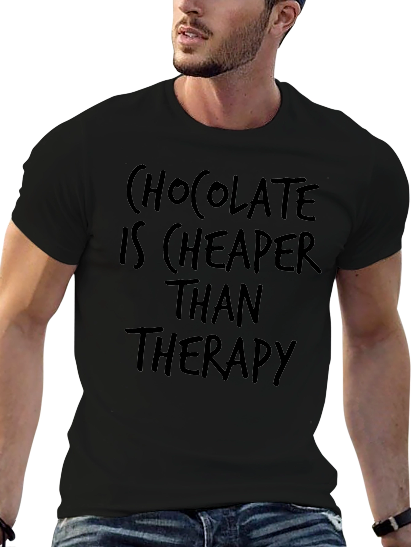 Chocolate is Cheaper Than Therapy Graphic T-Shirt