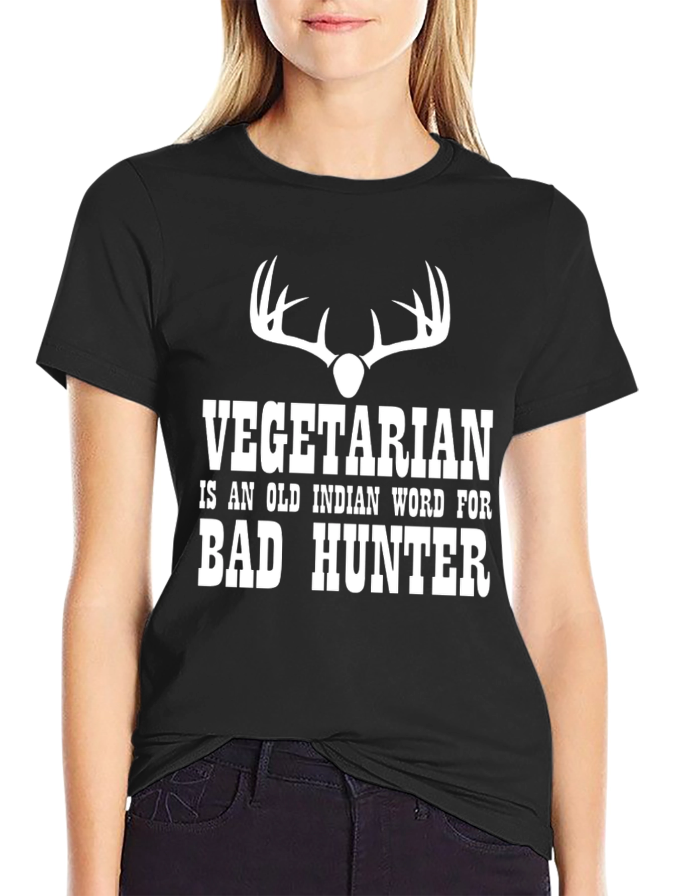 Funny Vegetarian Bad Hunter Graphic T-Shirt