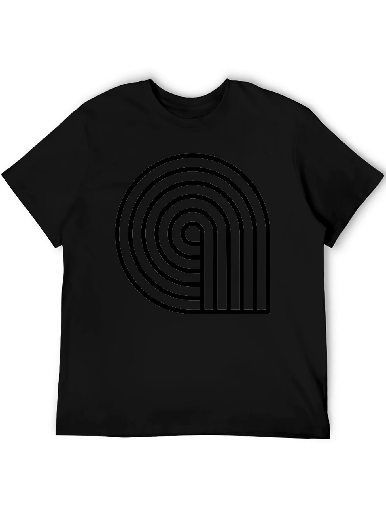 Retro Black Graphic Tee - Stylish Geometric Design