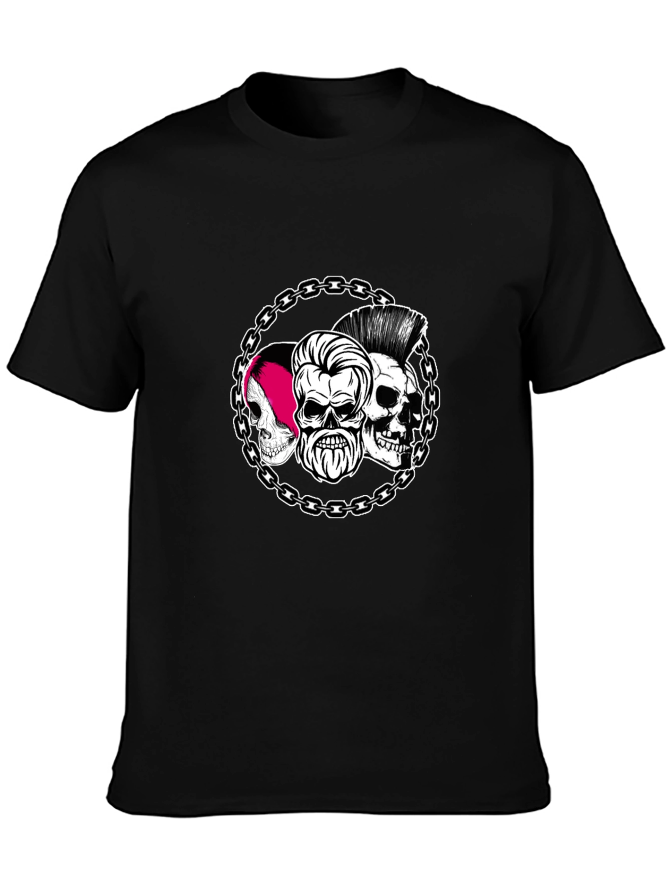 Skull Chain Graphic Tee - Black Punk Rock Shirt