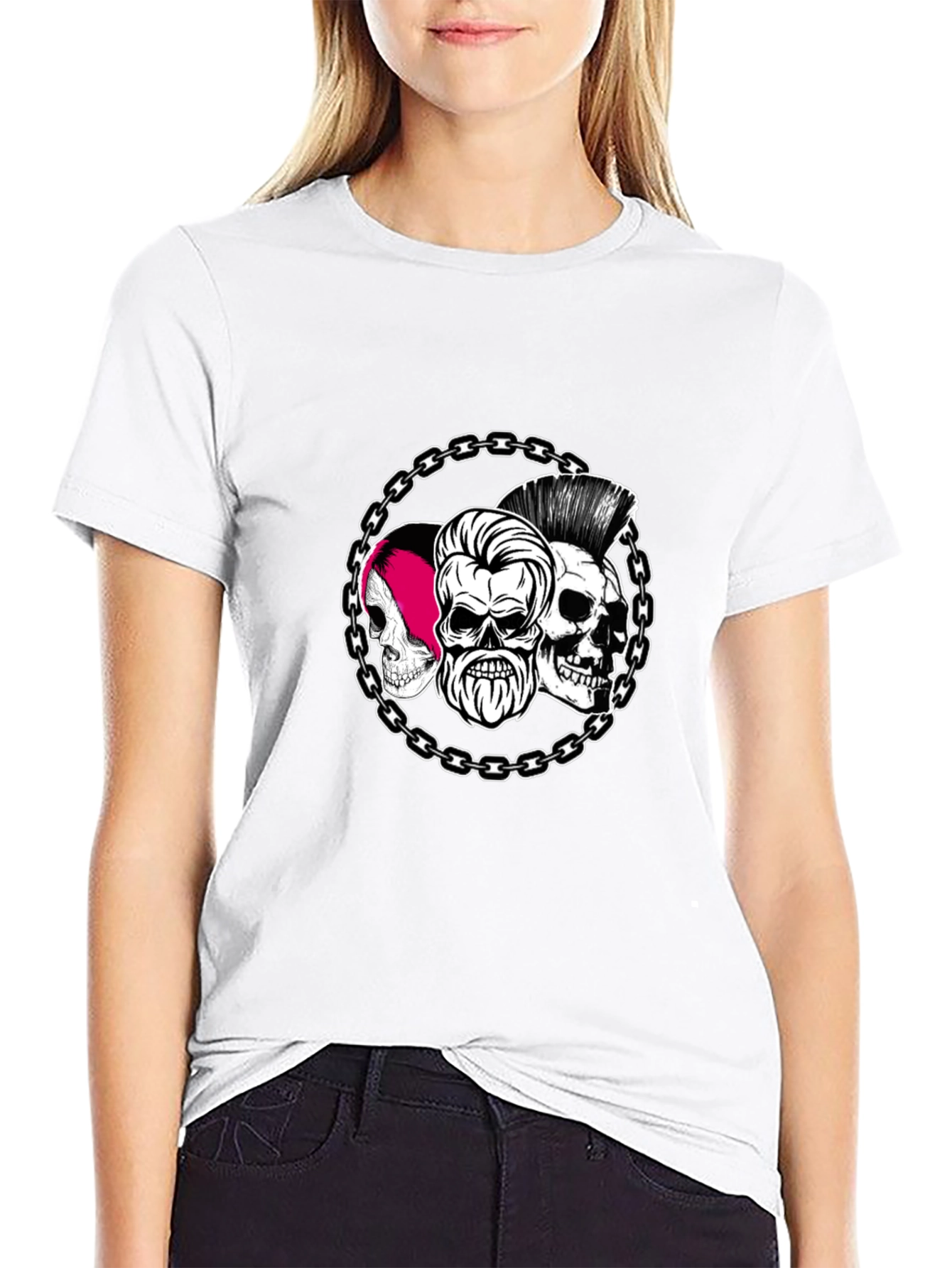 Skull Chain Graphic Tee - Black Punk Rock Shirt