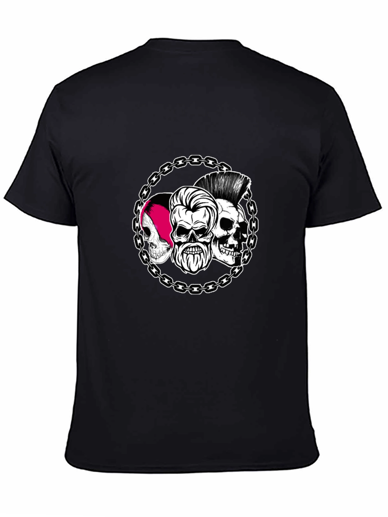 Skull Chain Graphic Tee - Black Punk Rock Shirt