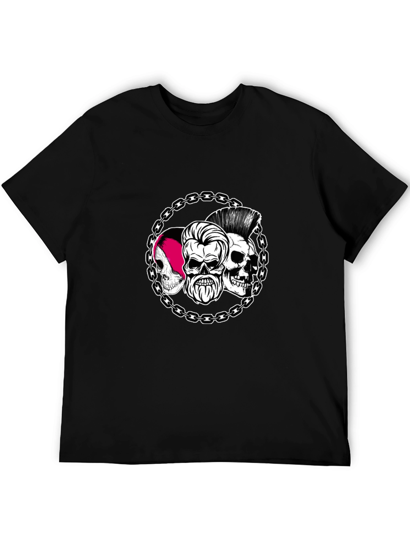 Skull Chain Graphic Tee - Black Punk Rock Shirt