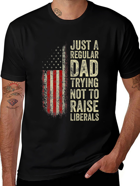 Regular Dad - Anti-Liberal USA Flag T-Shirt