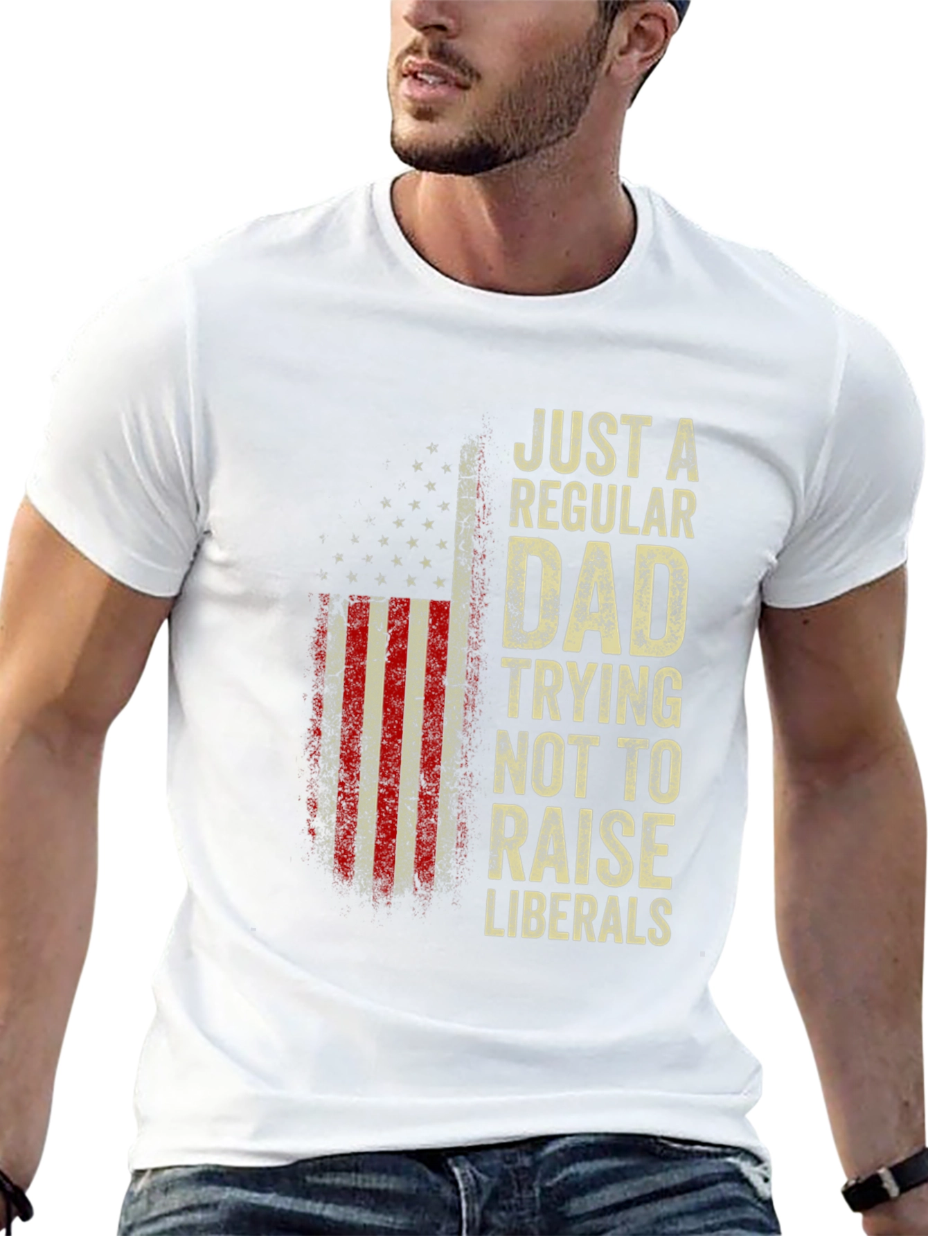 Regular Dad - Anti-Liberal USA Flag T-Shirt
