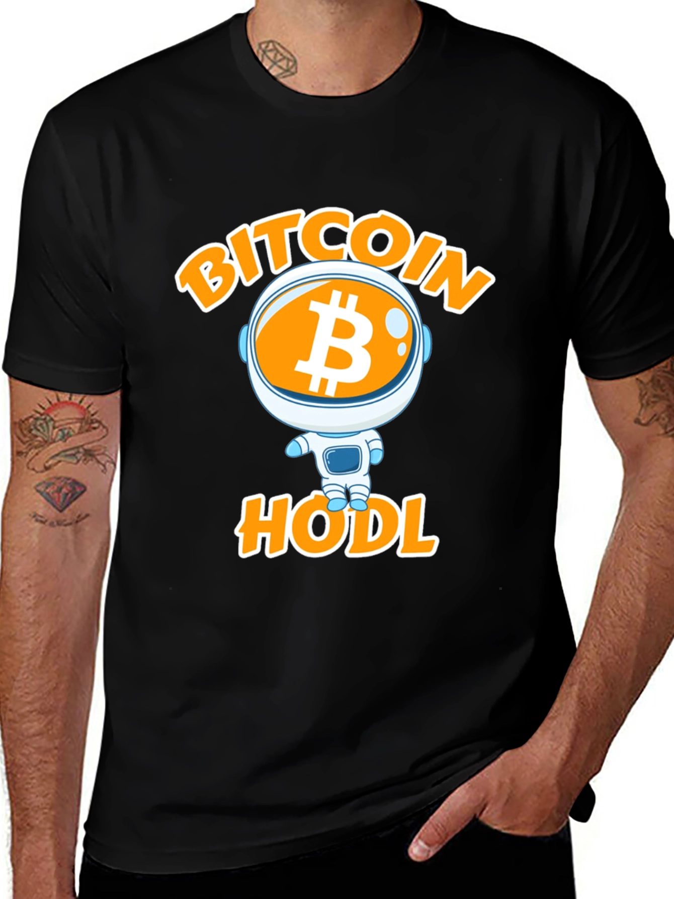 Bitcoin HODL Astronaut Graphic T-Shirt