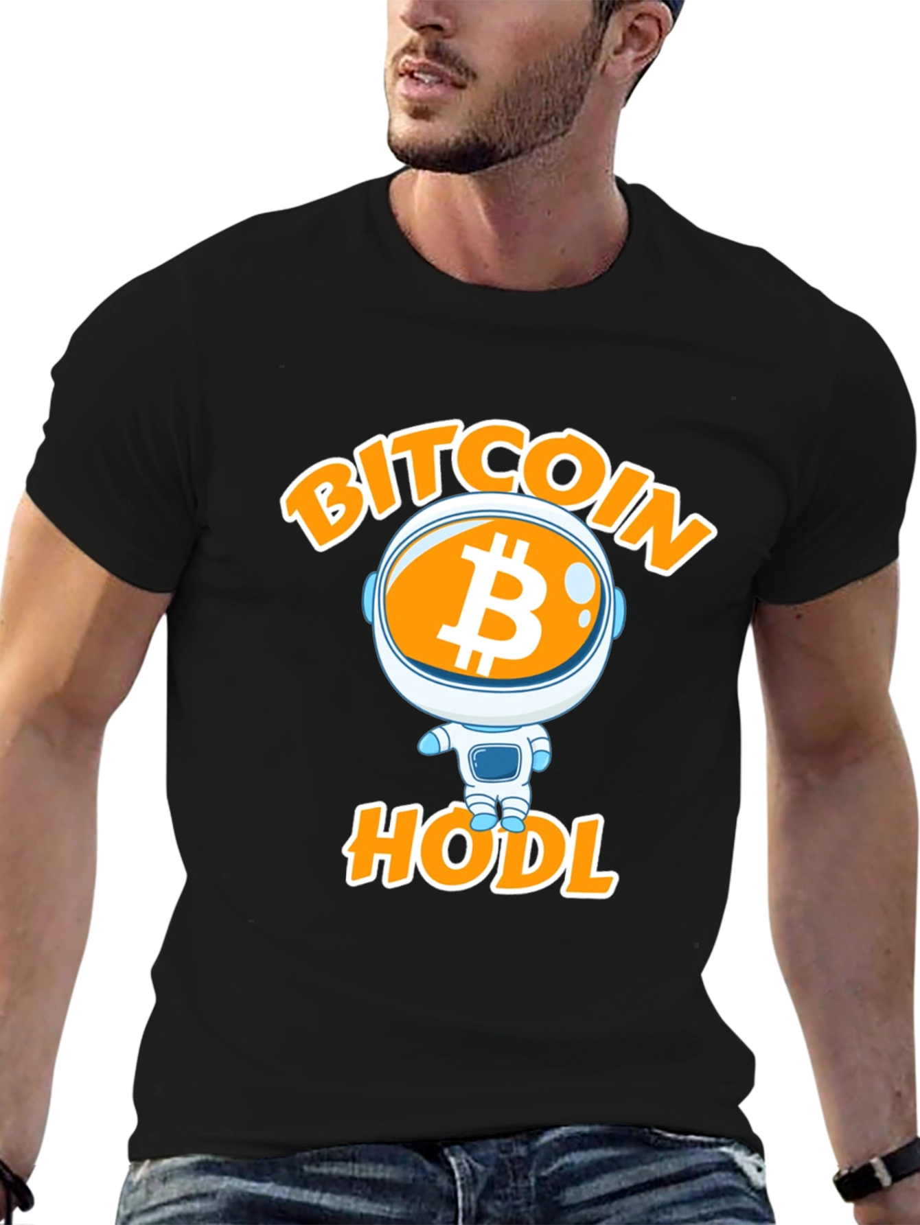 Bitcoin HODL Astronaut Graphic T-Shirt