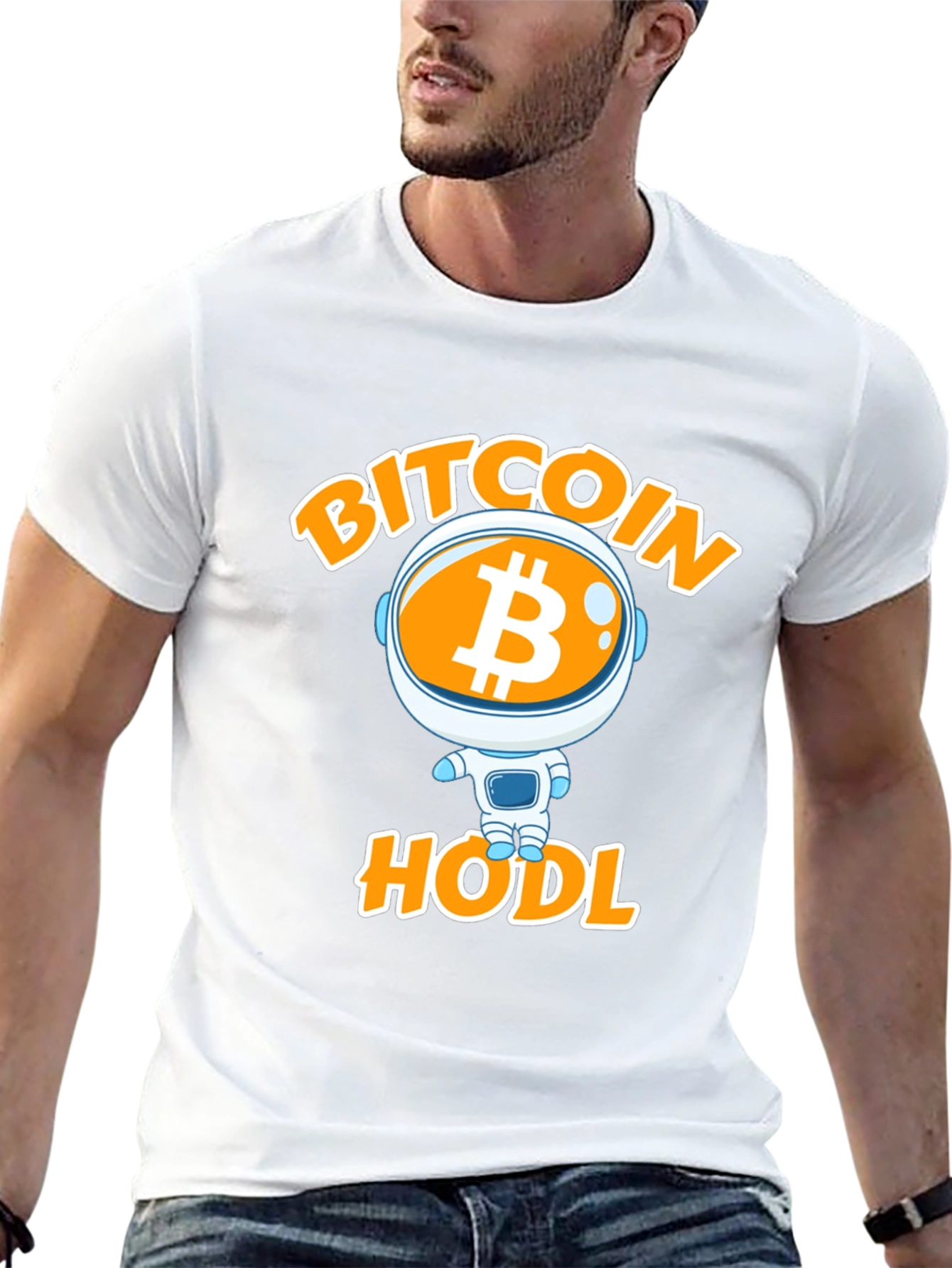 Bitcoin HODL Astronaut Graphic T-Shirt