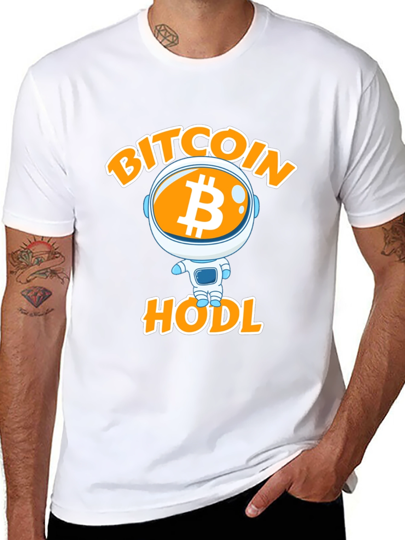 Bitcoin HODL Astronaut Graphic T-Shirt