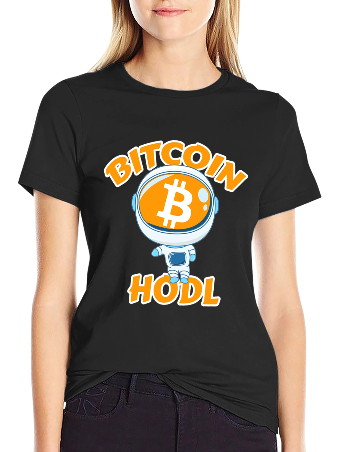 Bitcoin HODL Astronaut Graphic T-Shirt