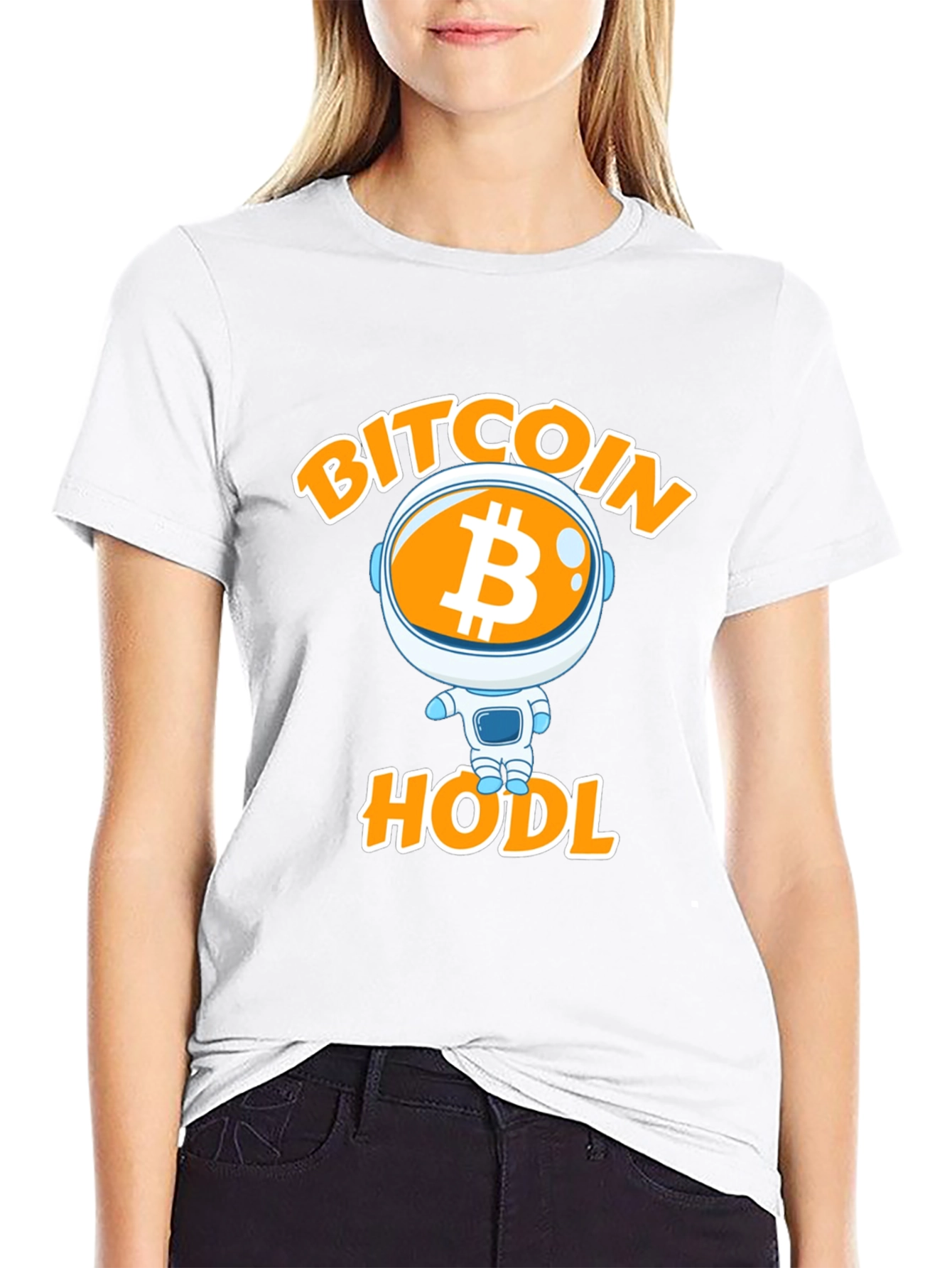 Bitcoin HODL Astronaut Graphic T-Shirt