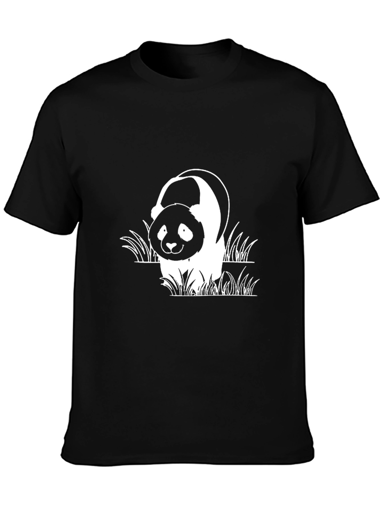 Panda Bear Graphic Black T-Shirt