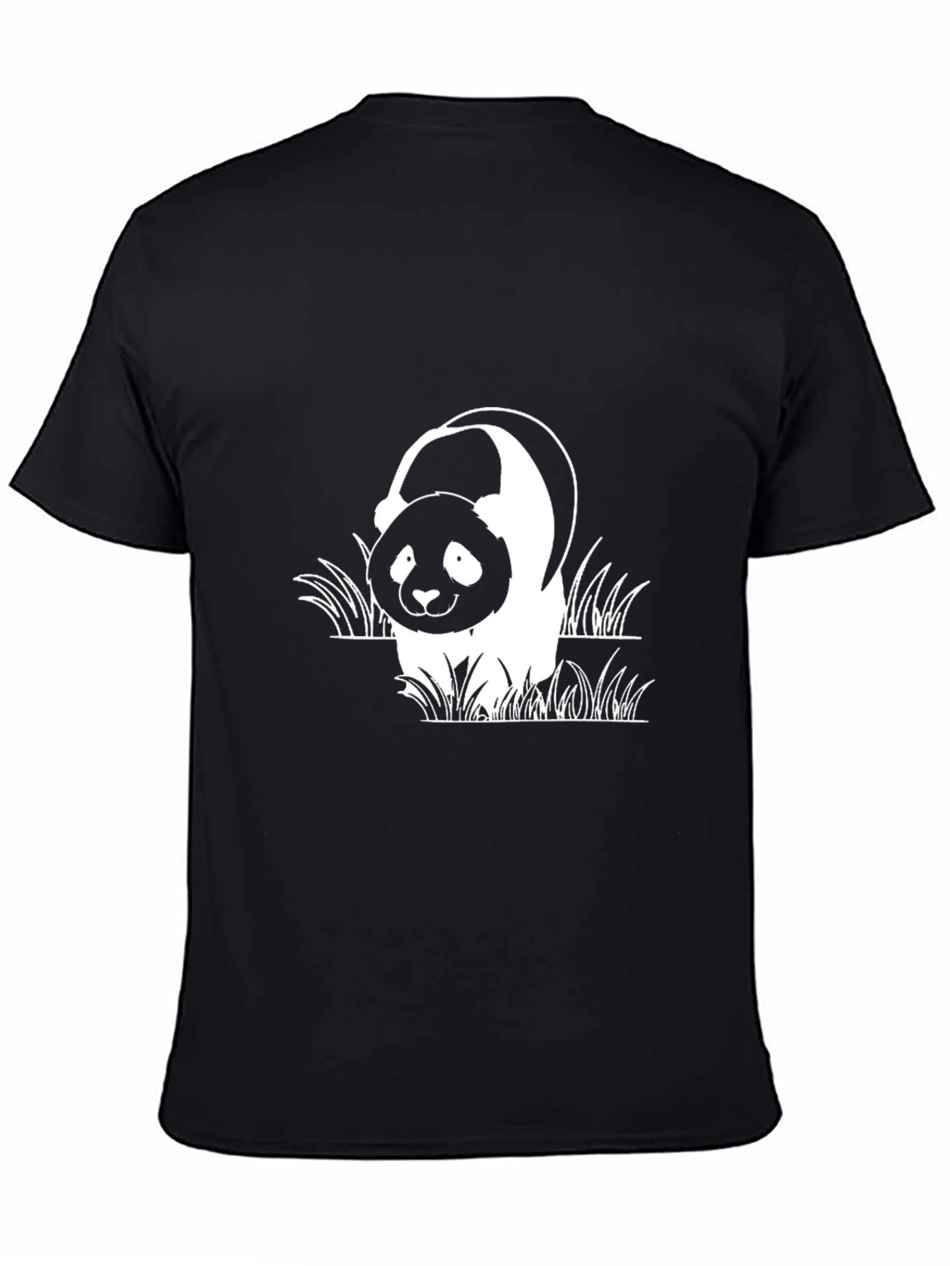 Panda Bear Graphic Black T-Shirt