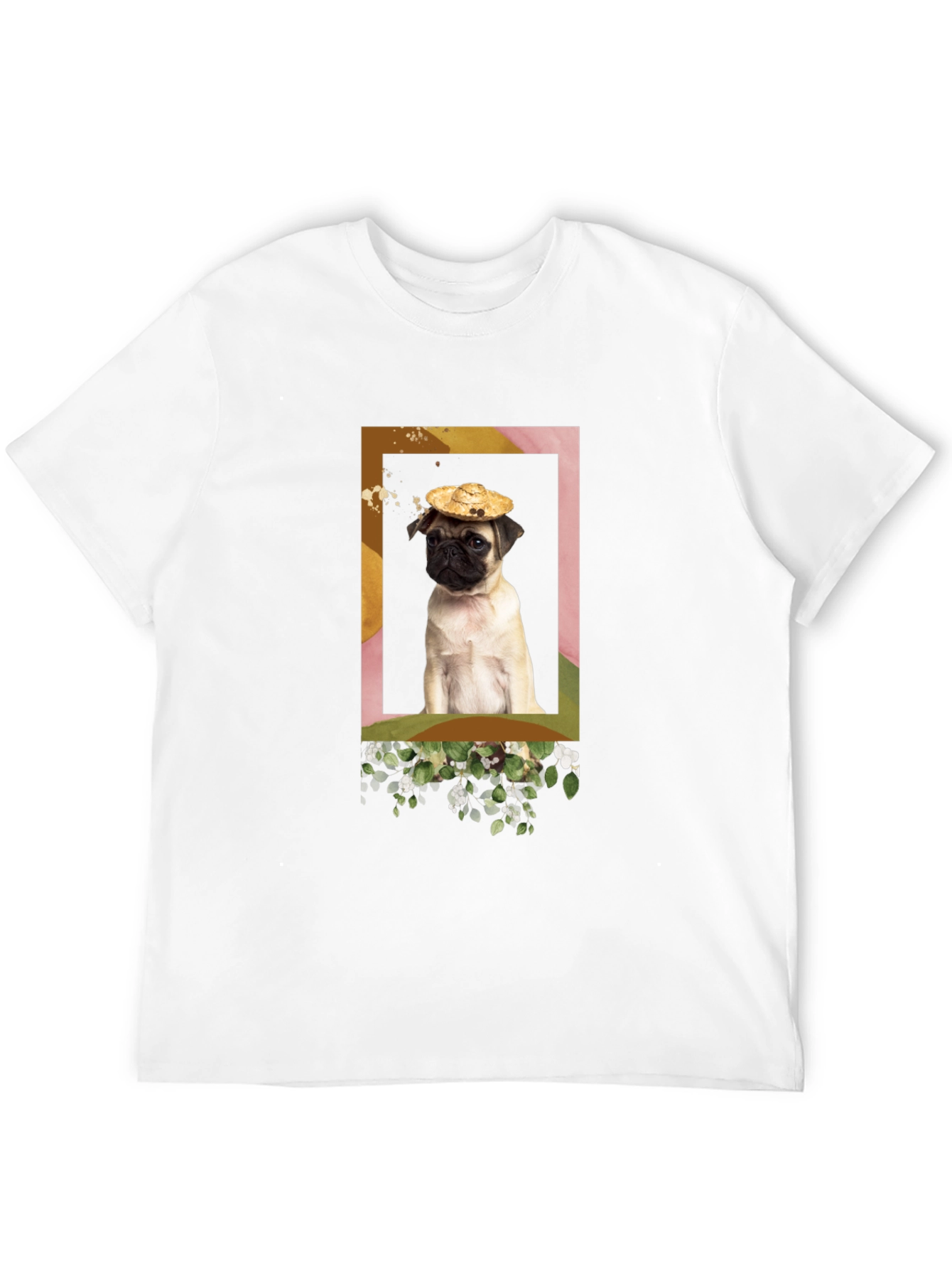 Pug in Hat Graphic T-Shirt - Unique Design