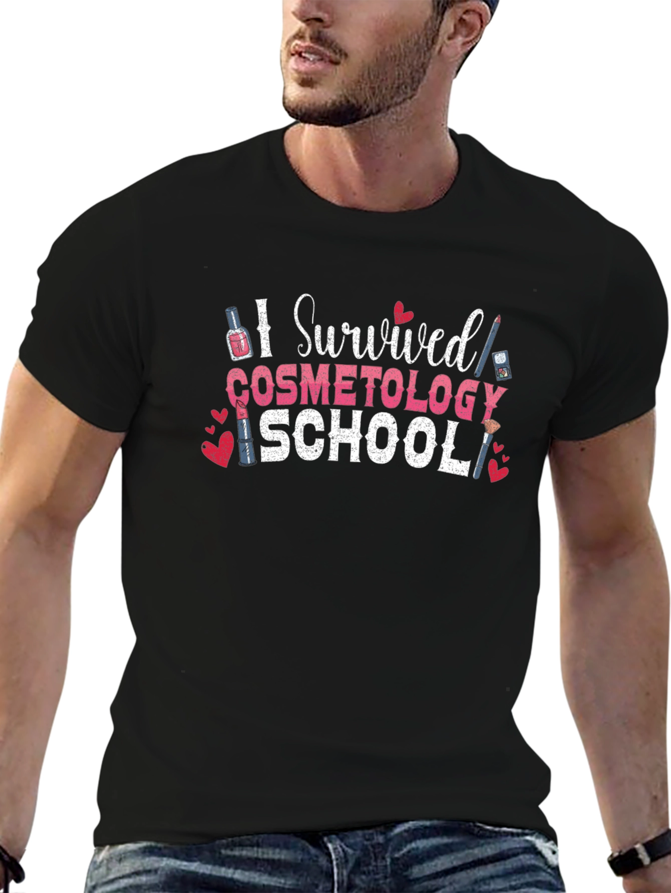 I Survived Cosmetology School Black T-Shirt
