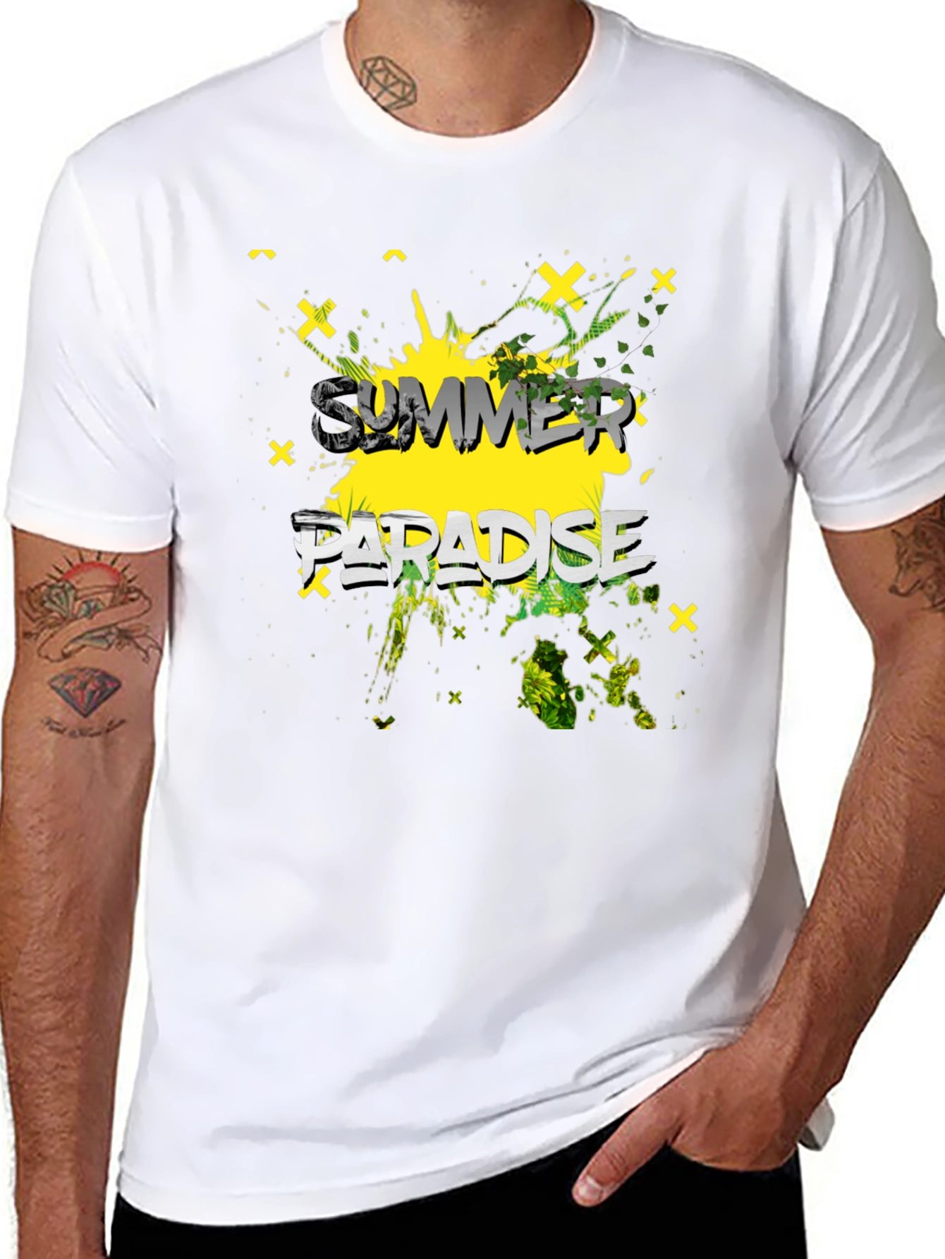 Summer Paradise Graphic Print Mens T-Shirt