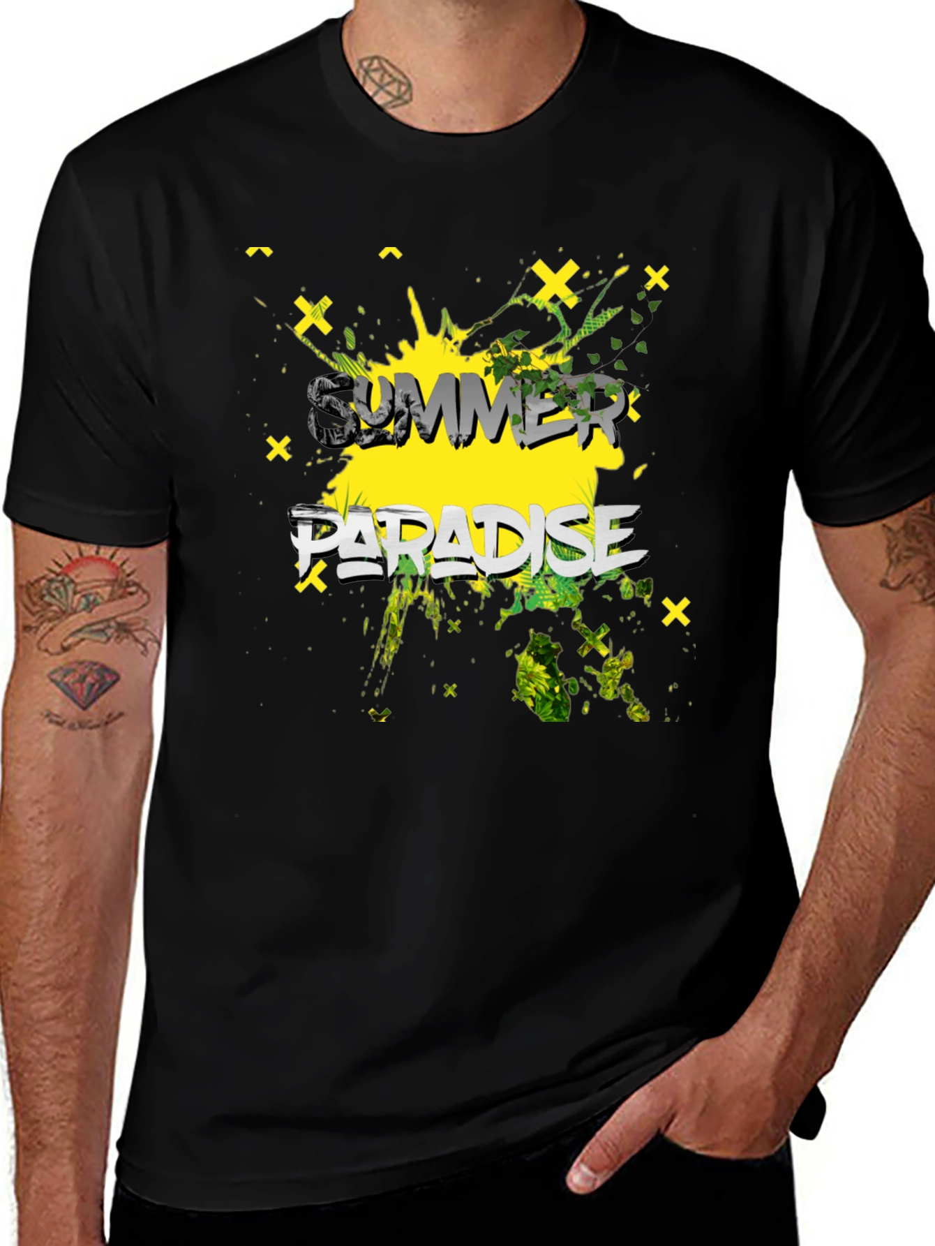 Summer Paradise Graphic Print Mens T-Shirt