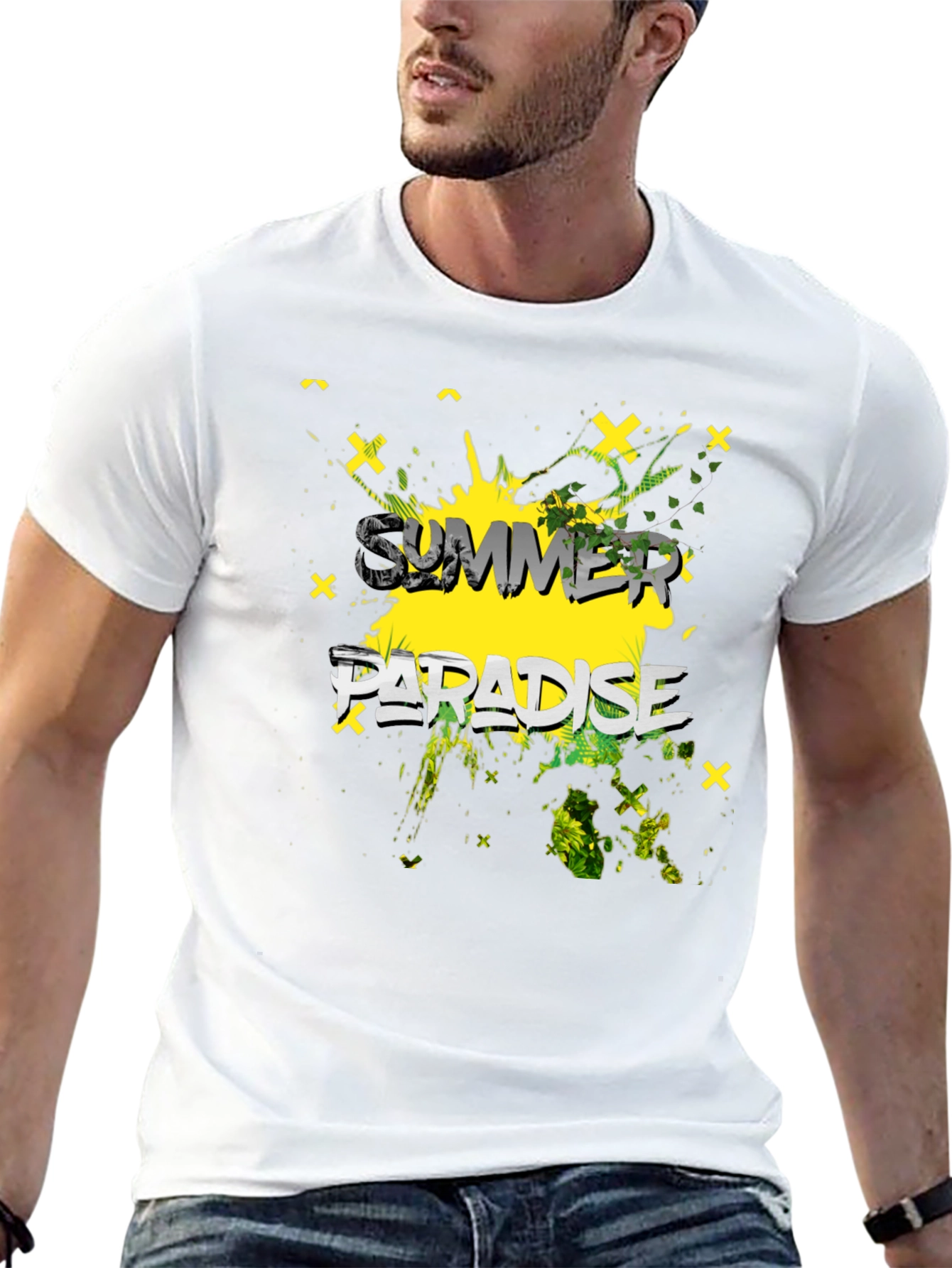 Summer Paradise Graphic Print Mens T-Shirt