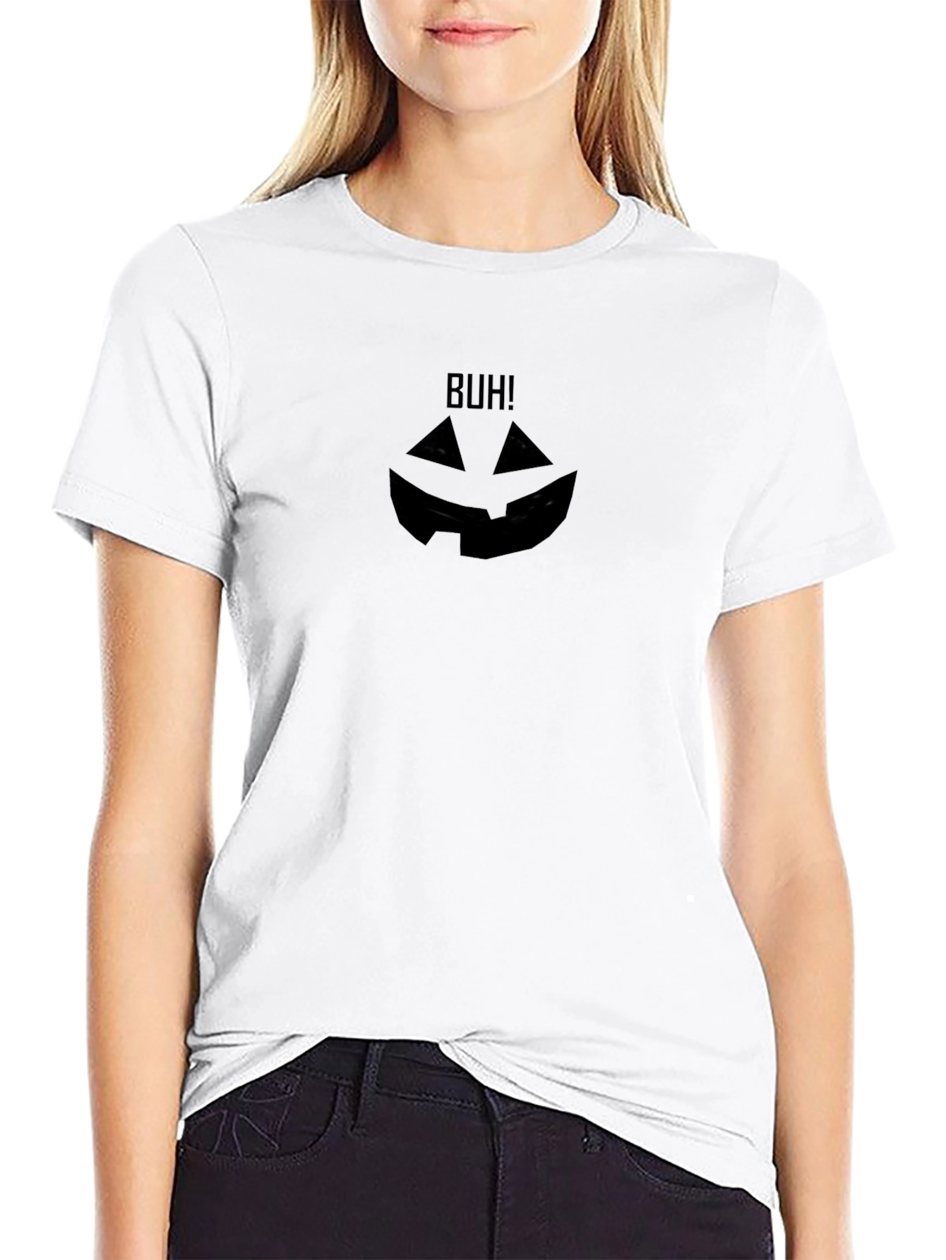 Buh! Halloween Graphic T-Shirt - Black