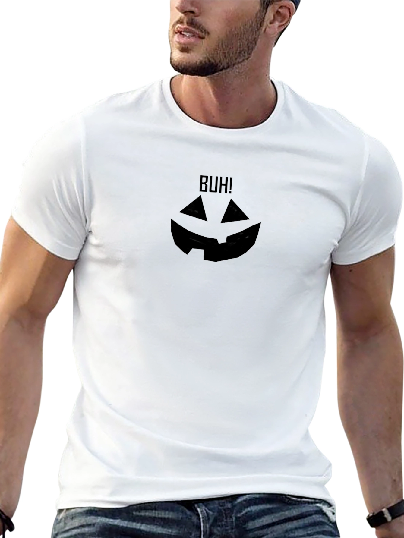 Buh! Halloween Graphic T-Shirt - Black