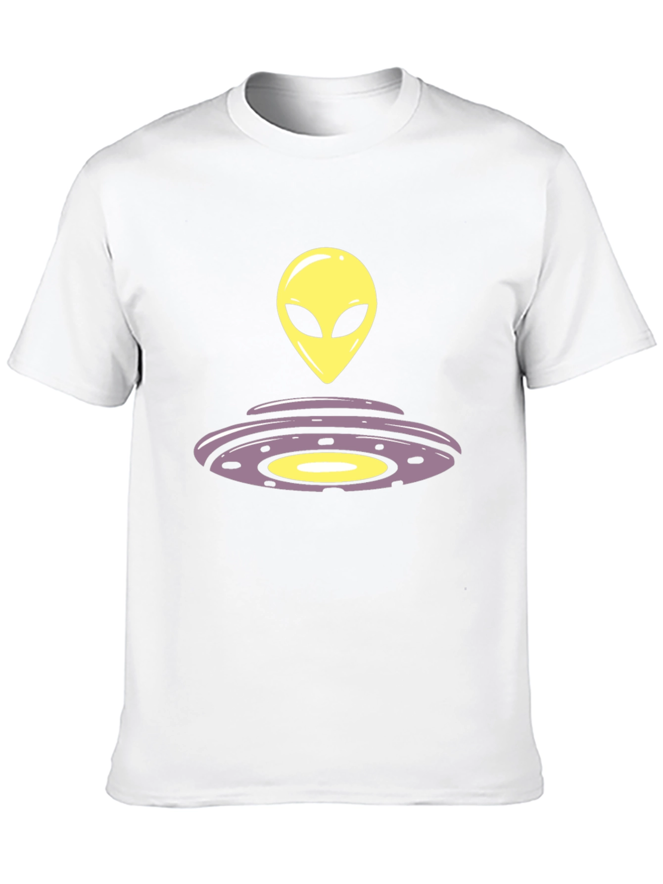 Alien UFO Graphic Tee - Black Casual T-Shirt