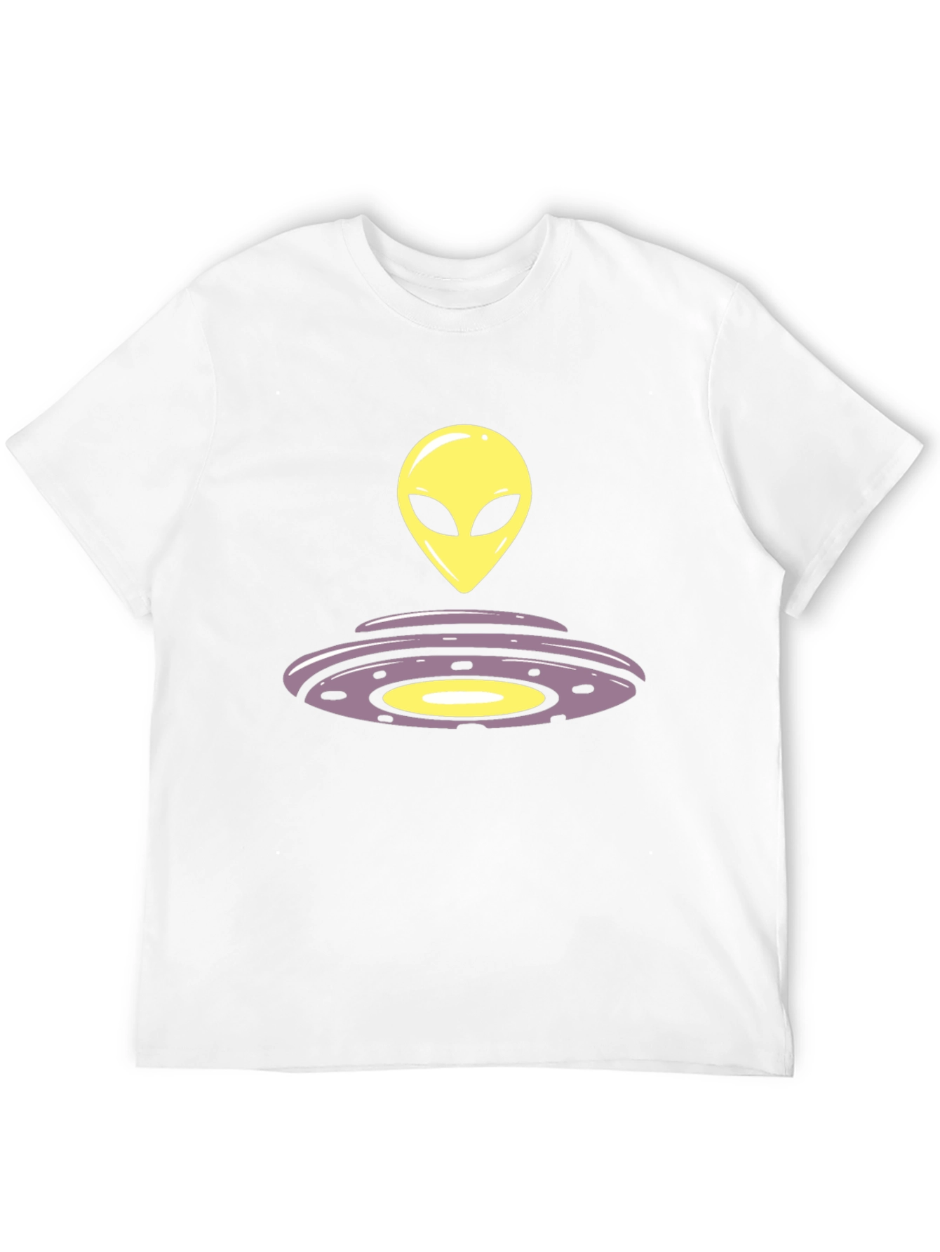 Alien UFO Graphic Tee - Black Casual T-Shirt