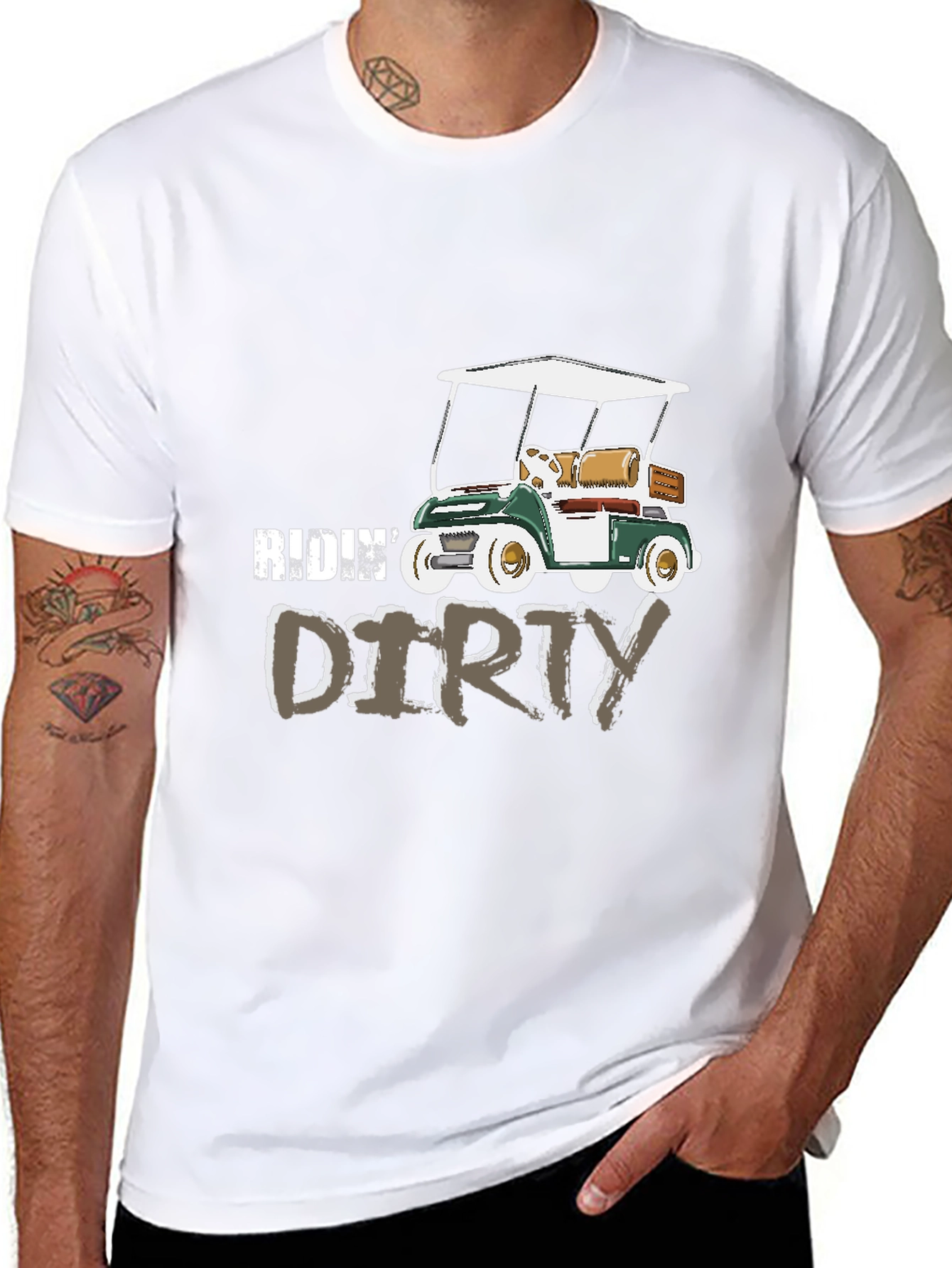 Ridin Dirty Golf Cart Graphic Tee