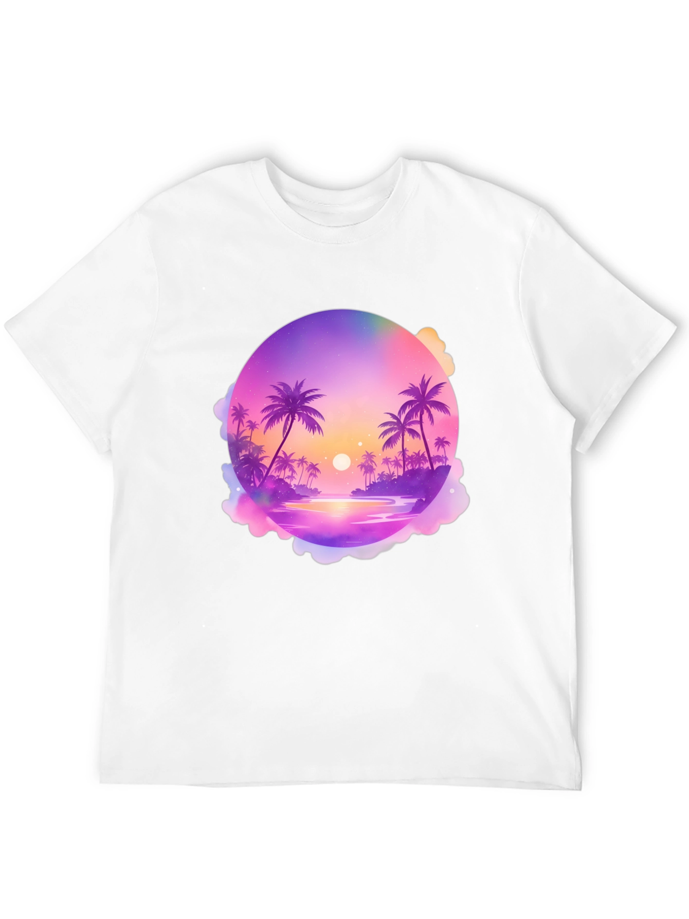 Tropical Sunset Graphic Tee - Black