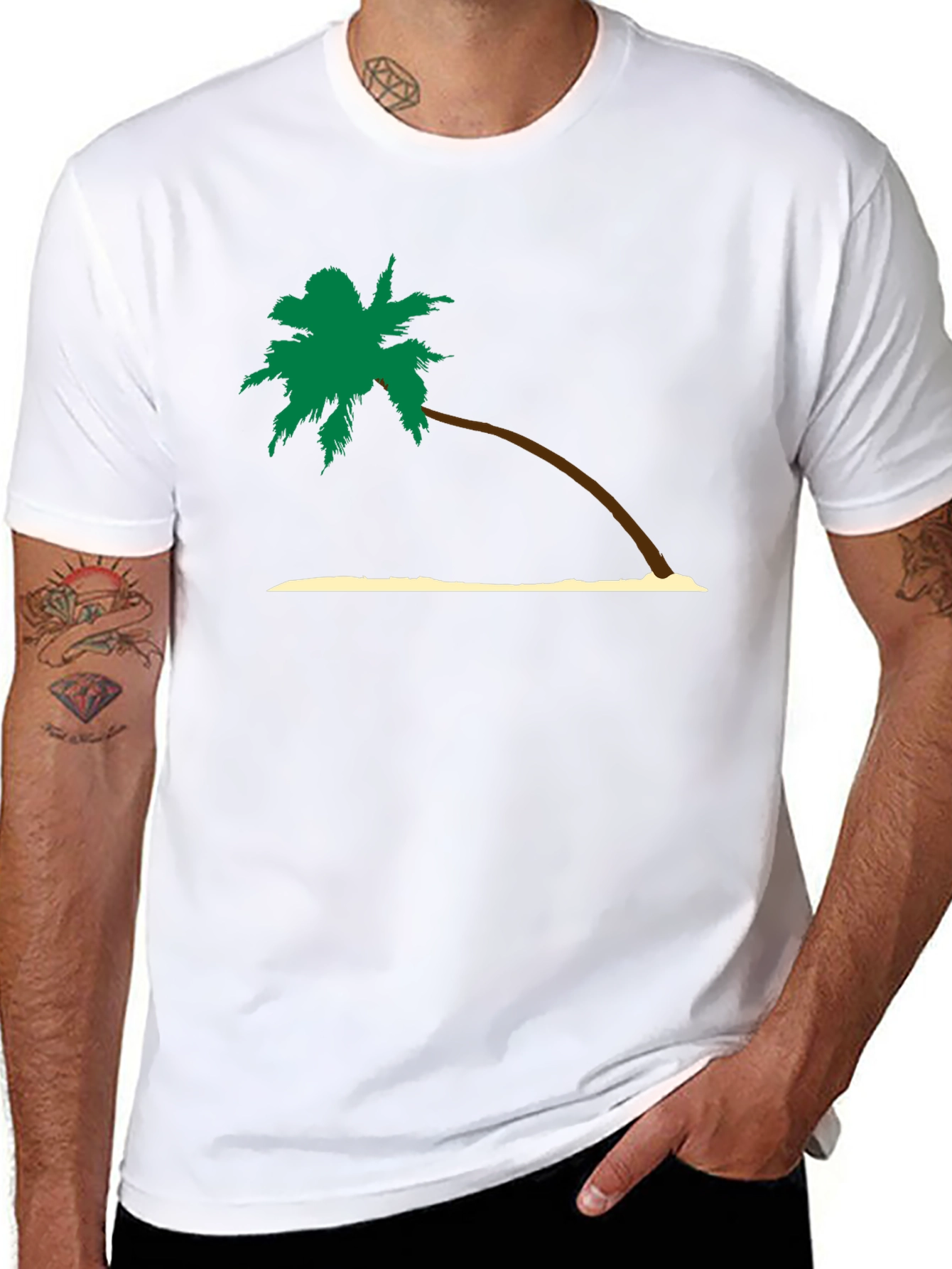 Tropical Palm Tree Graphic Tee - Vacation Style