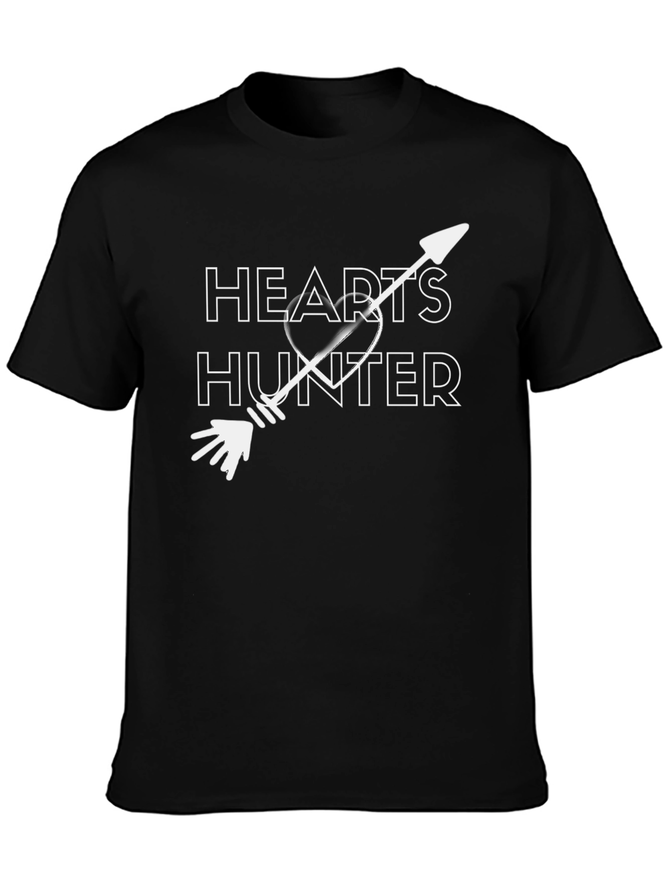 Hearts Hunter Graphic Tee - Black Cotton