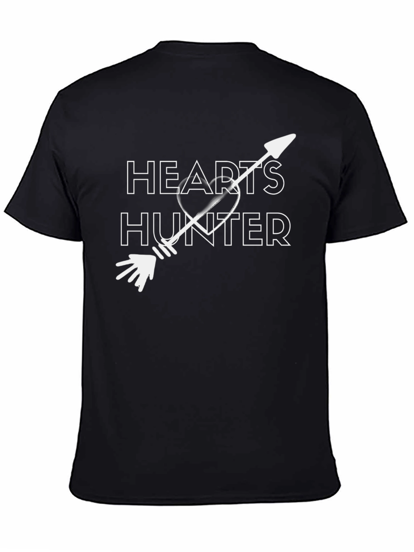 Hearts Hunter Graphic Tee - Black Cotton