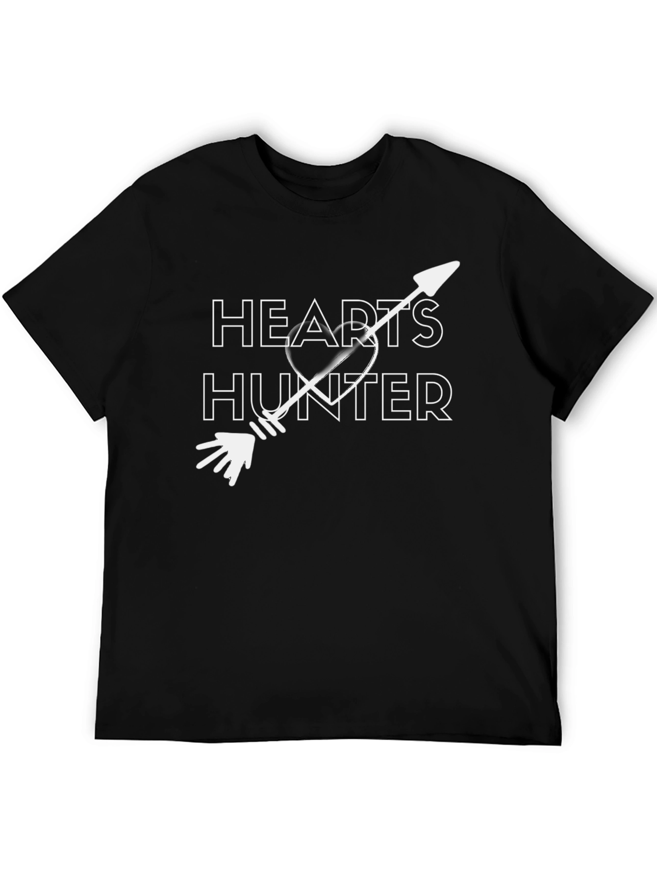 Hearts Hunter Graphic Tee - Black Cotton