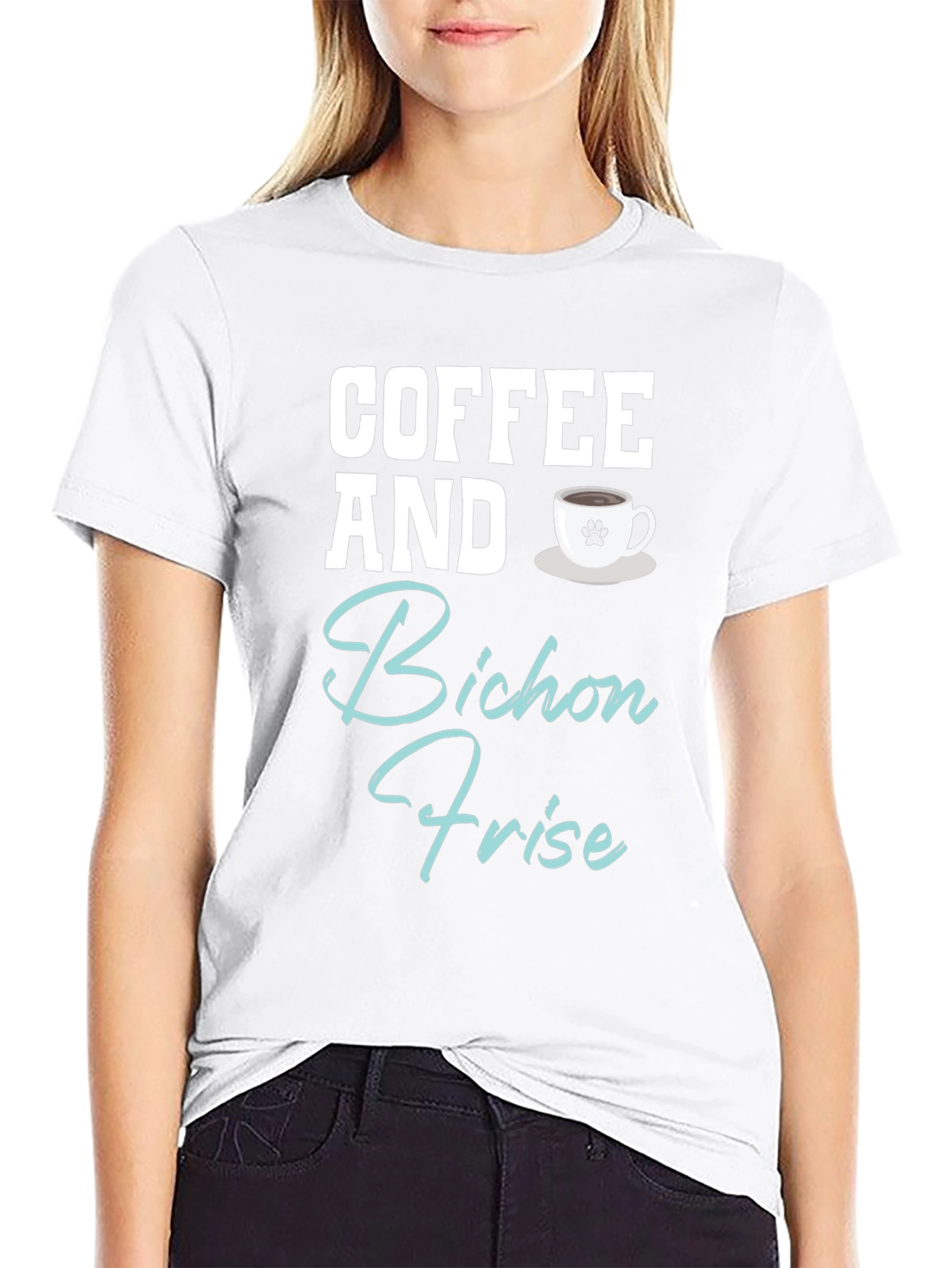 Coffee and Bichon Frise Dog T-Shirt