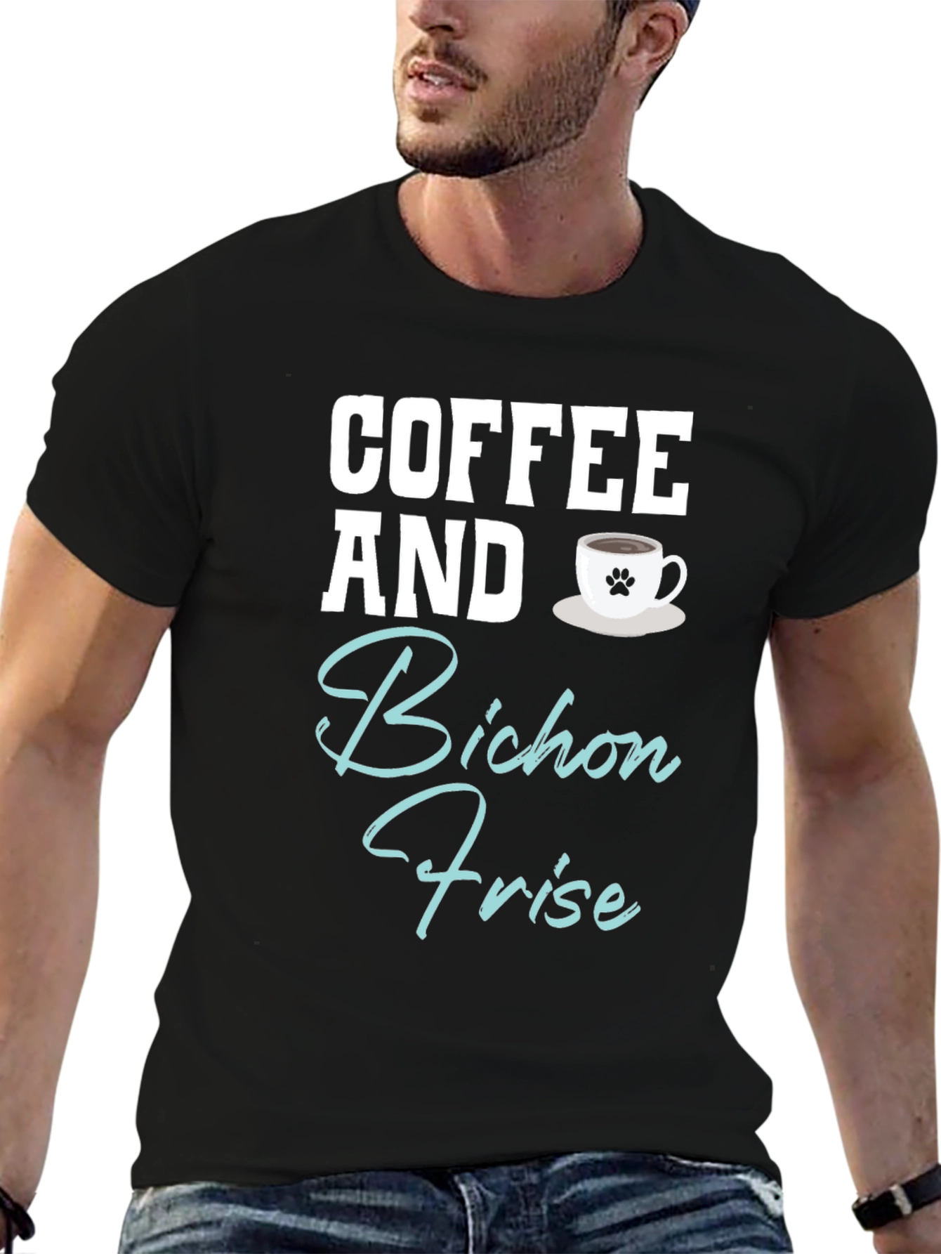 Coffee and Bichon Frise Dog T-Shirt