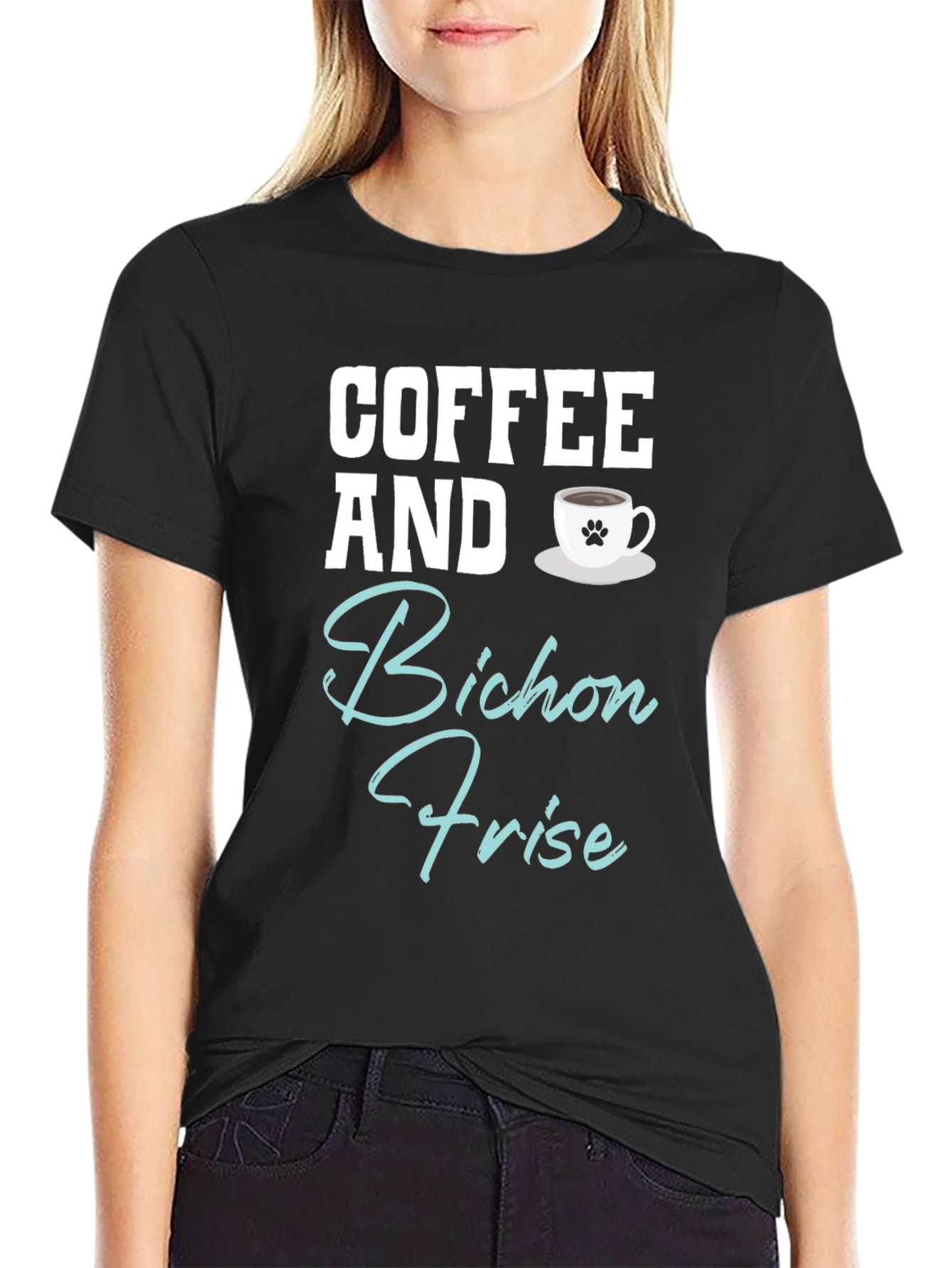 Coffee and Bichon Frise Dog T-Shirt
