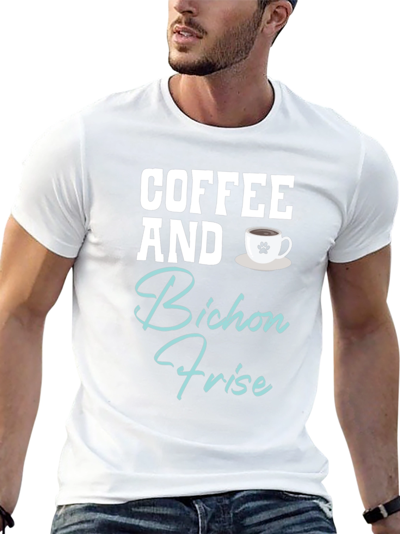 Coffee and Bichon Frise Dog T-Shirt