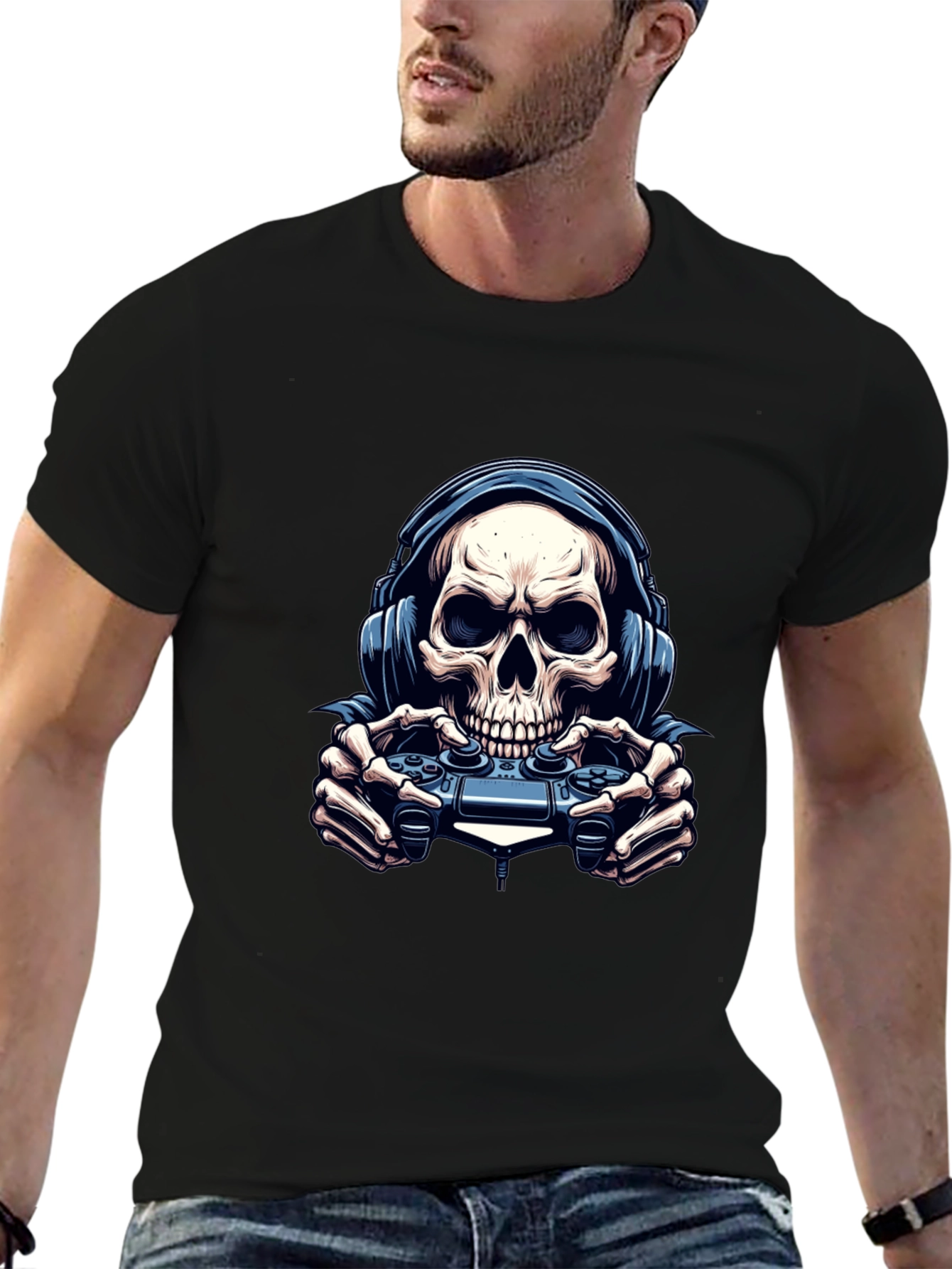 Skull Gamer Black T-Shirt
