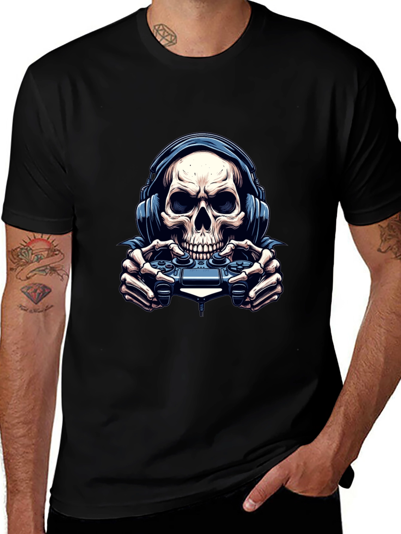 Skull Gamer Black T-Shirt