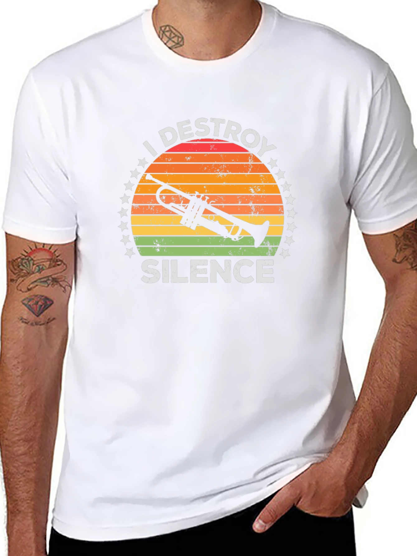 I Destroy Silence Trumpet Graphic Tee